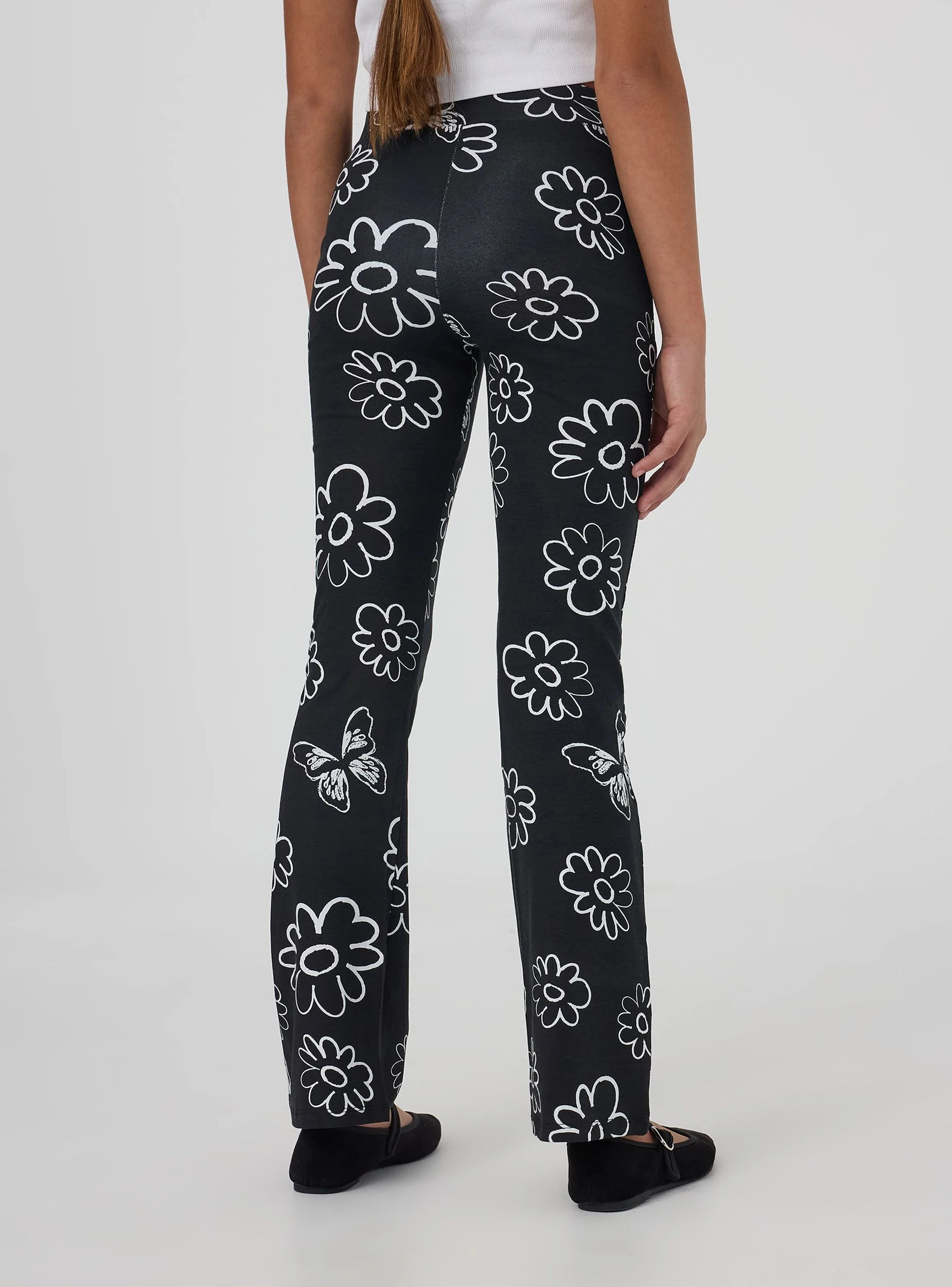 Leggings lunghi a zampa fantasia floreale - Image 2
