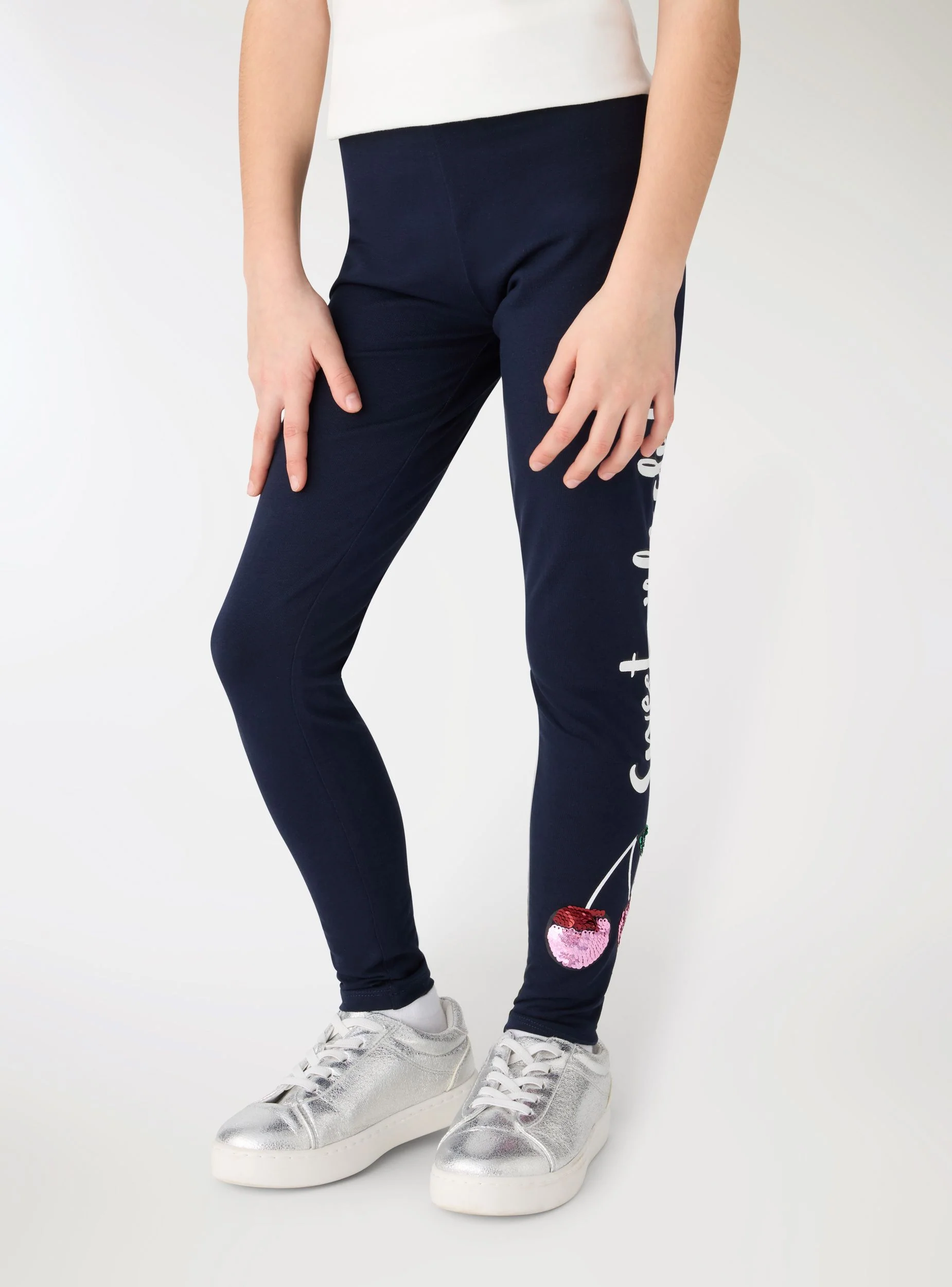 Leggings lunghi con applicazioni paillettes - Image 4