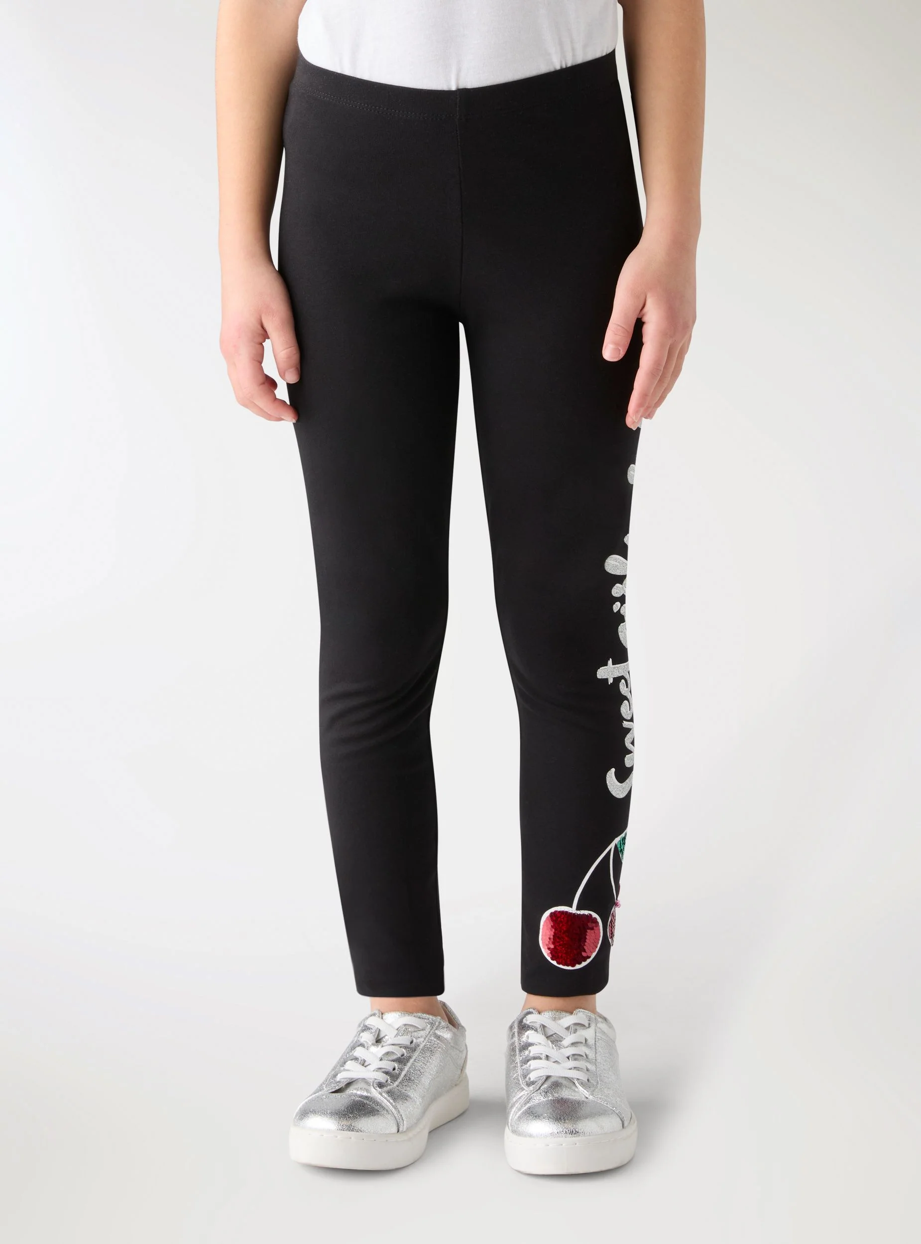 Leggings lunghi con applicazioni paillettes