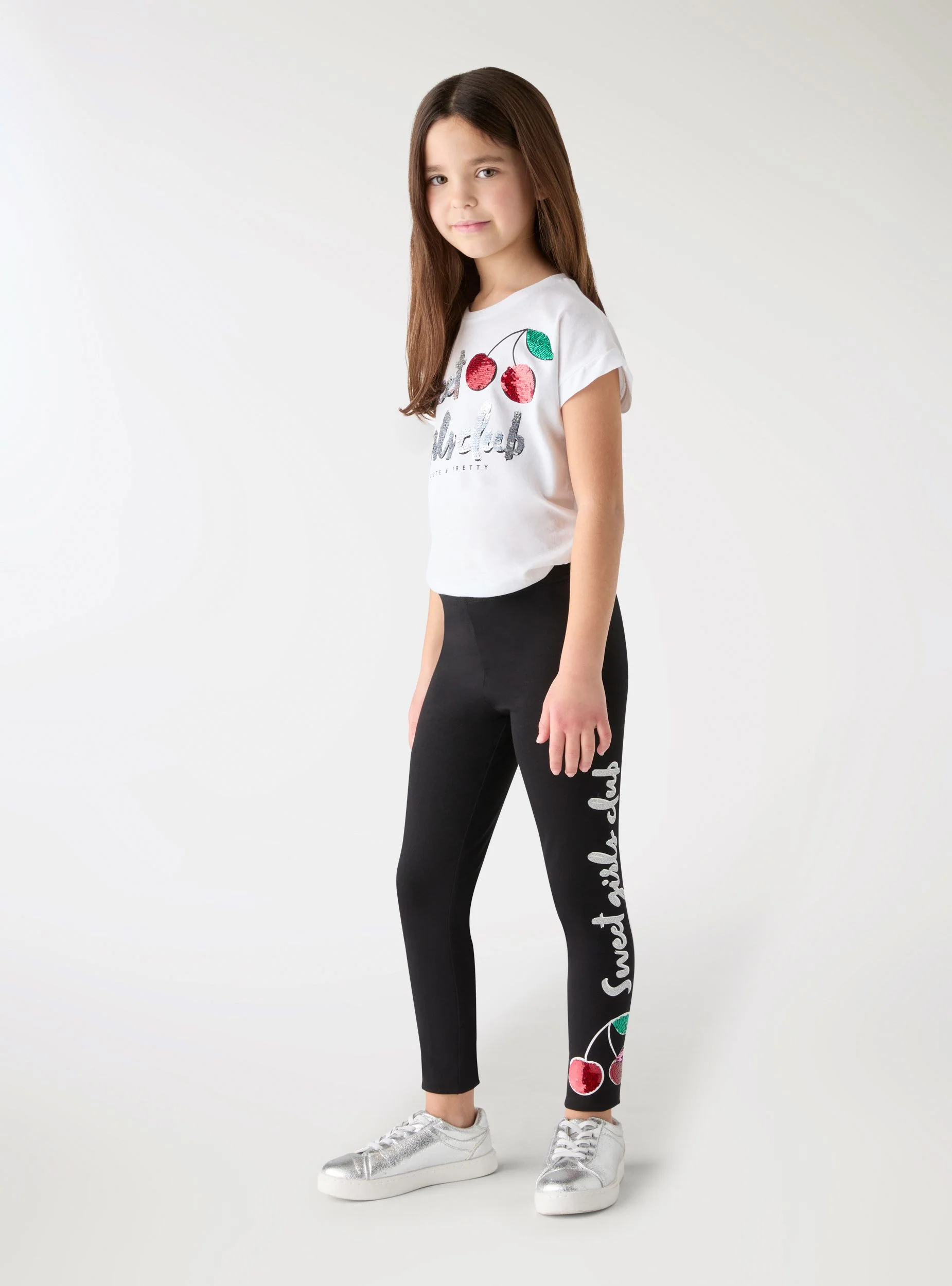 Leggings lunghi con applicazioni paillettes - Image 3
