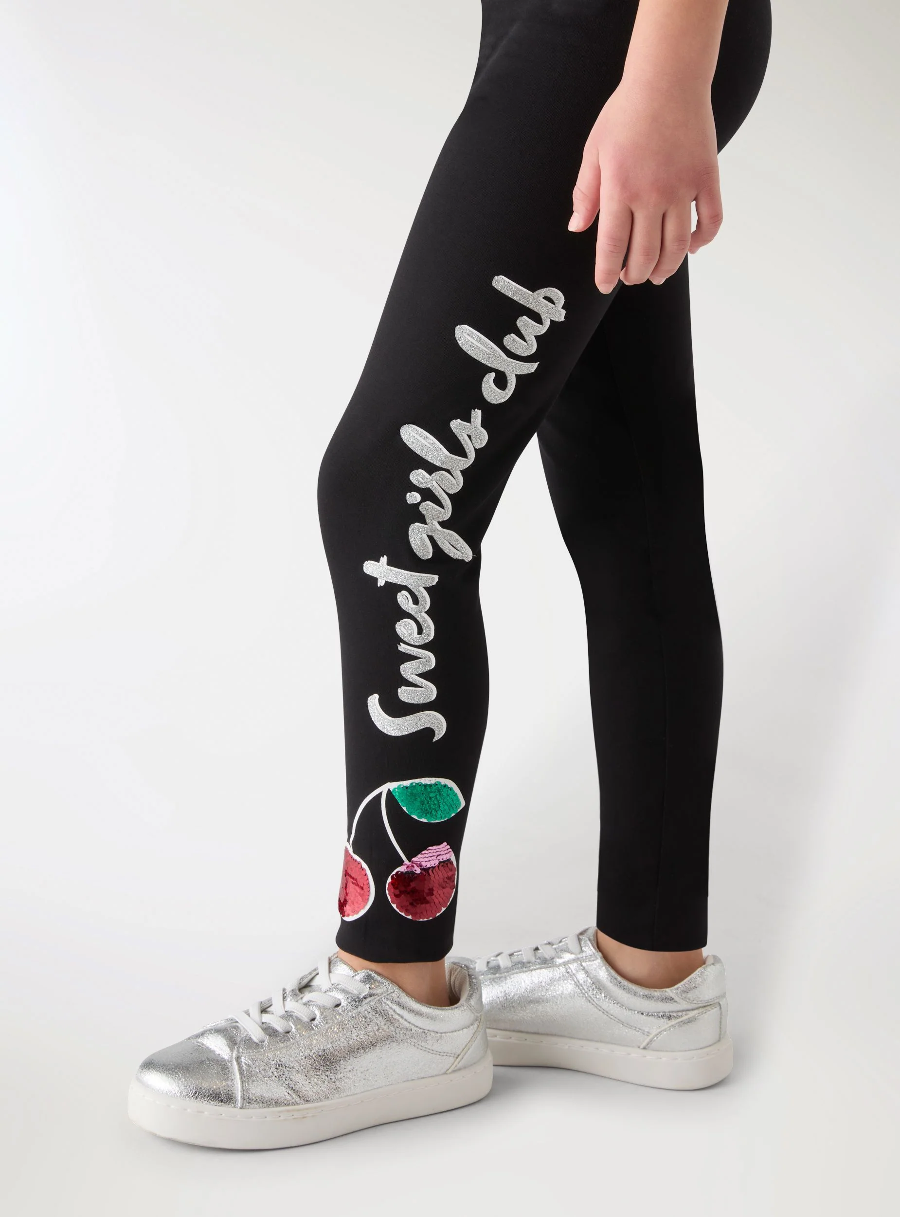 Leggings lunghi con applicazioni paillettes - Image 4