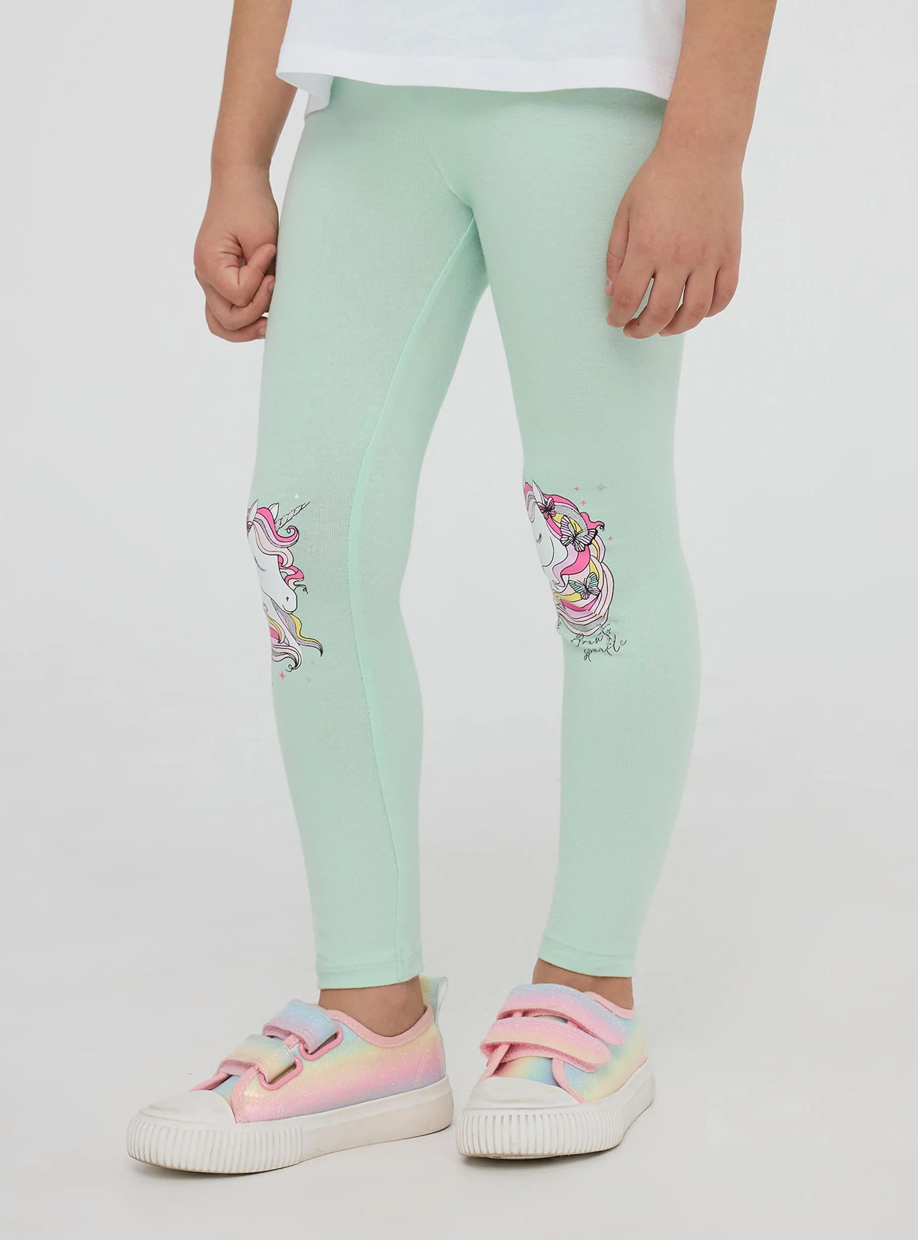 Leggings lunghi stampa unicorno e glitter - Image 3