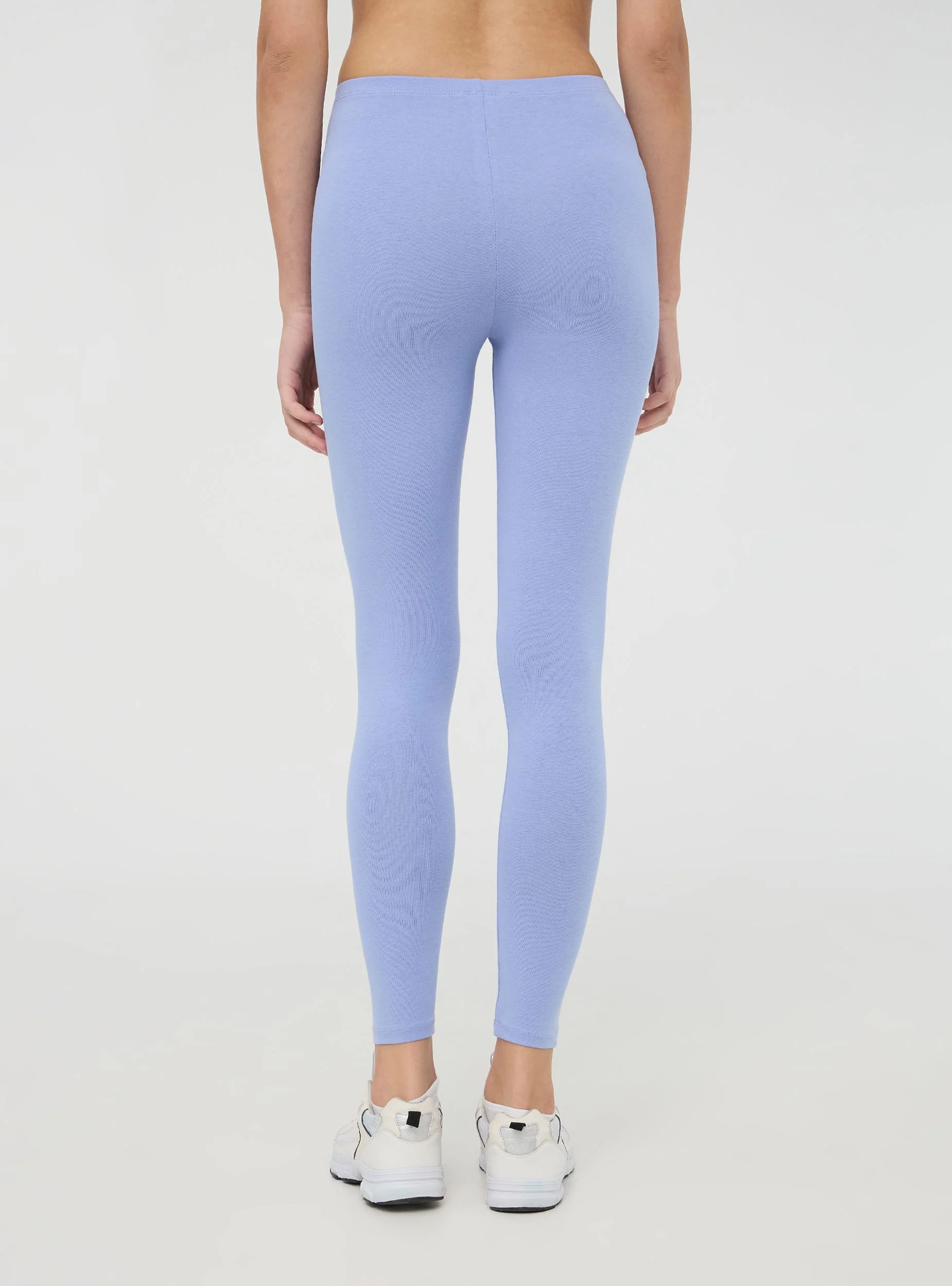 Leggings lunghi tinta unita in jersey stretch