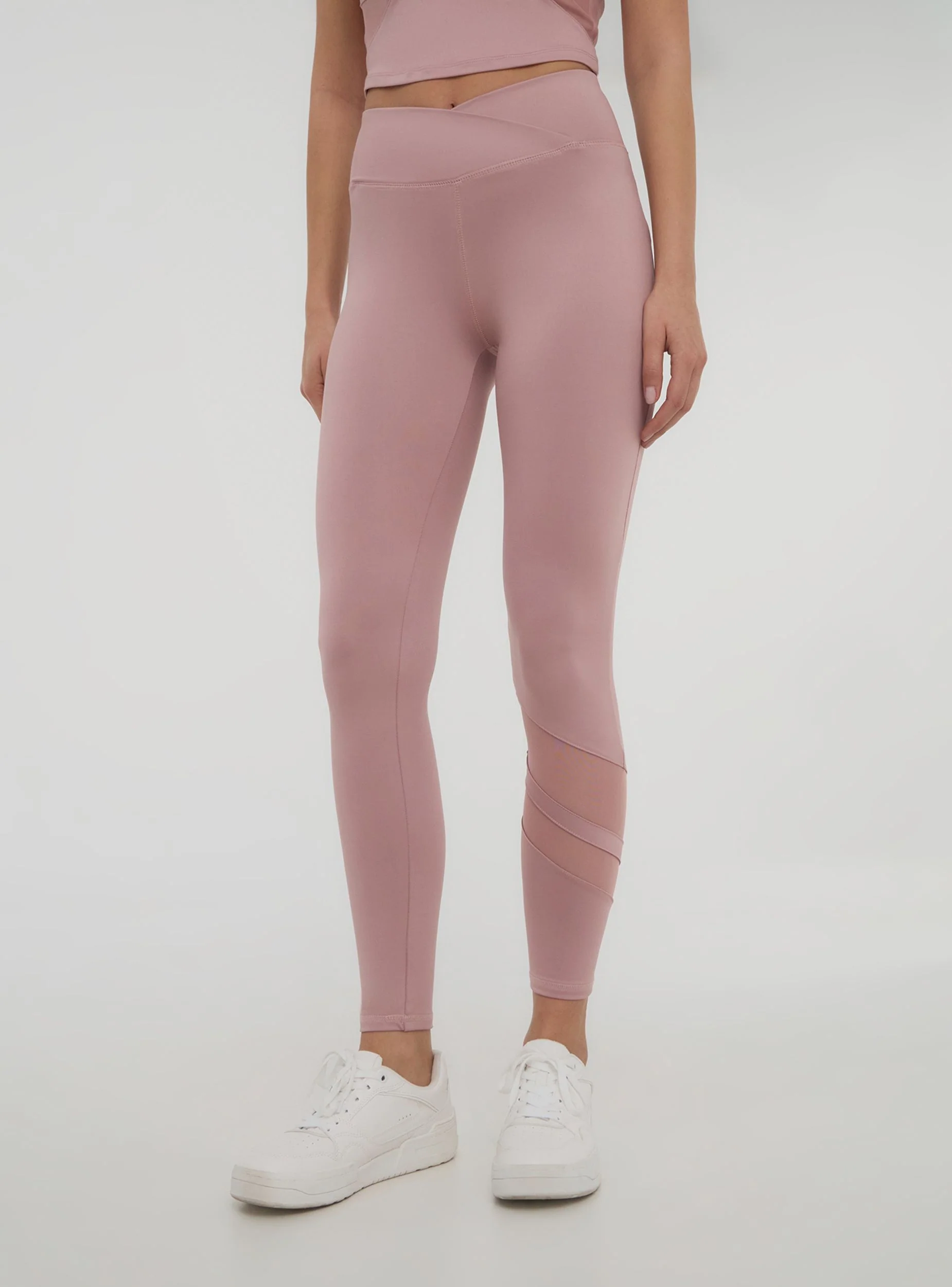 Leggings sportivi con inserto in tulle - Image 3