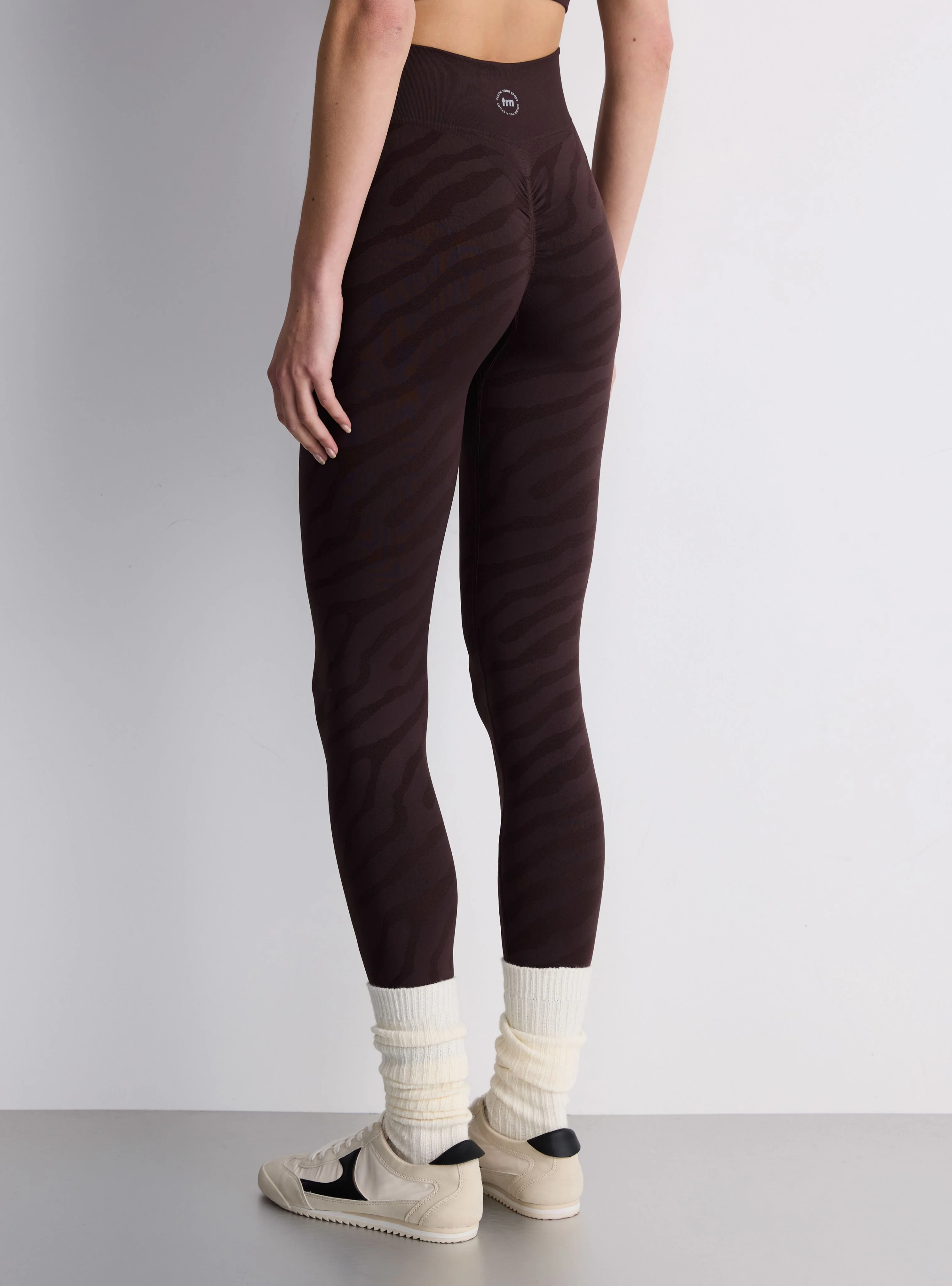 Leggings sportivi fantasia effetto jacquard