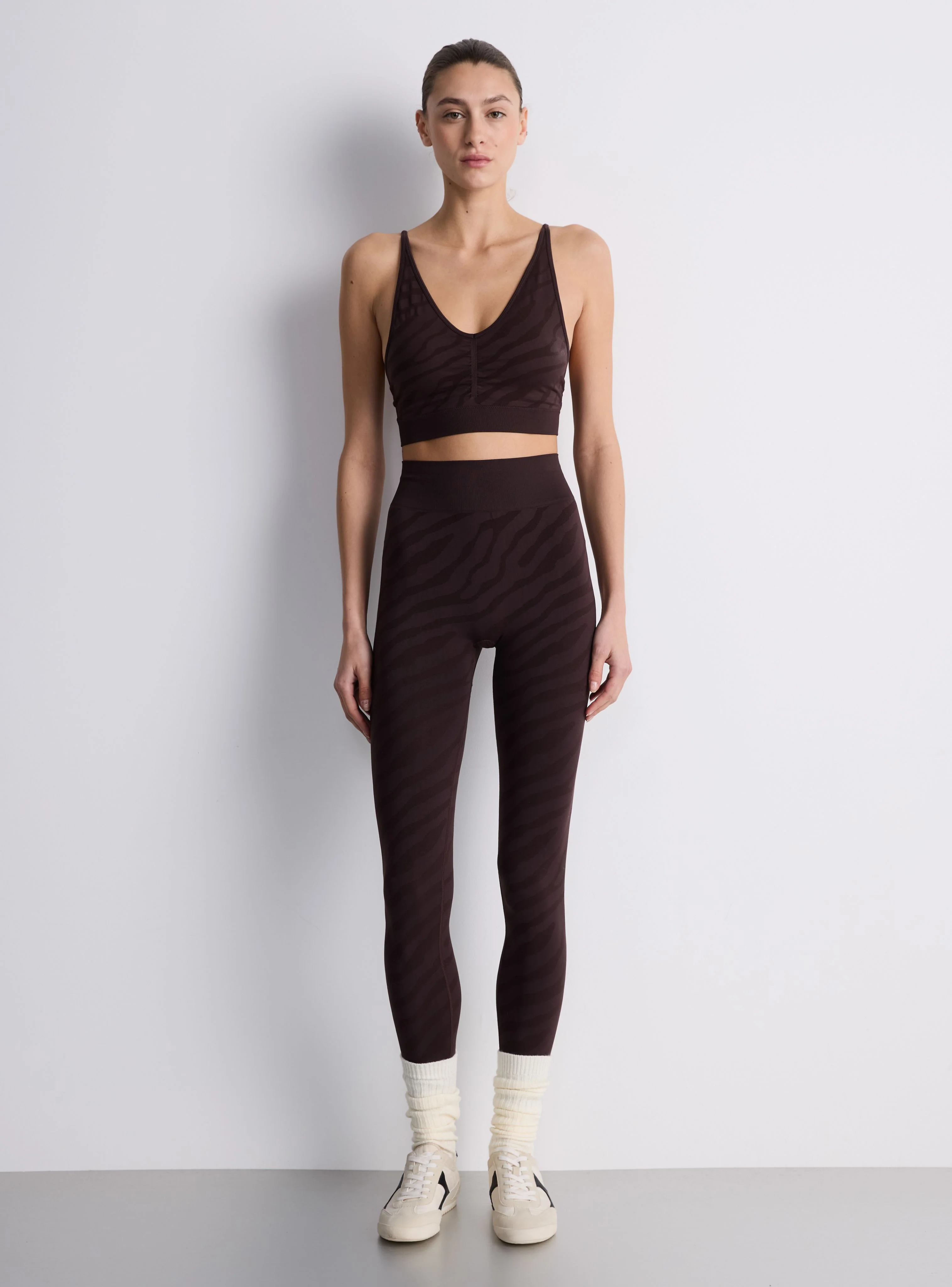 Leggings sportivi fantasia effetto jacquard - Image 2