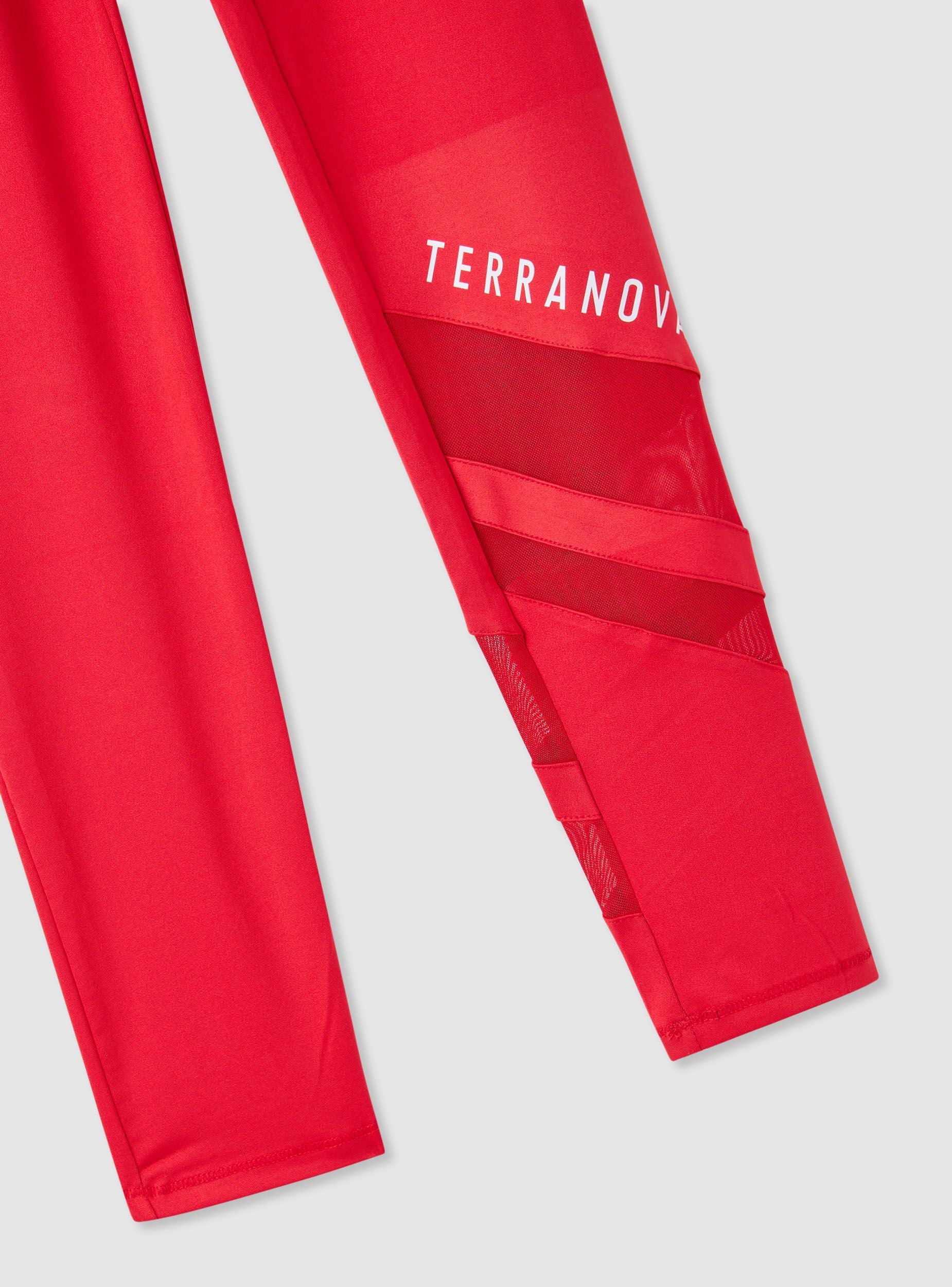 Leggings sportivi lunghi con inserti in tulle e logo - Image 3