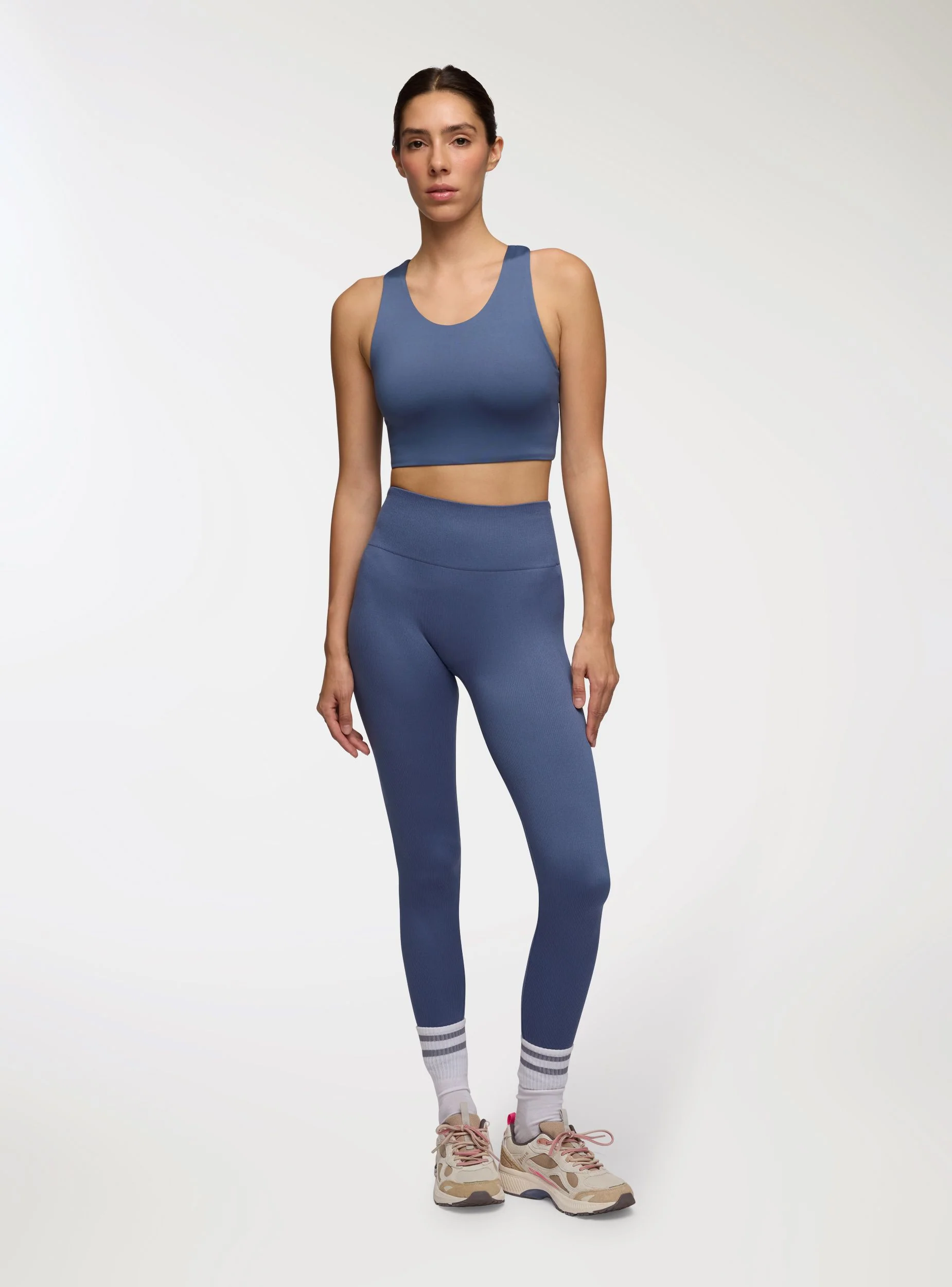 Leggings sportivi seamless con arricciatura