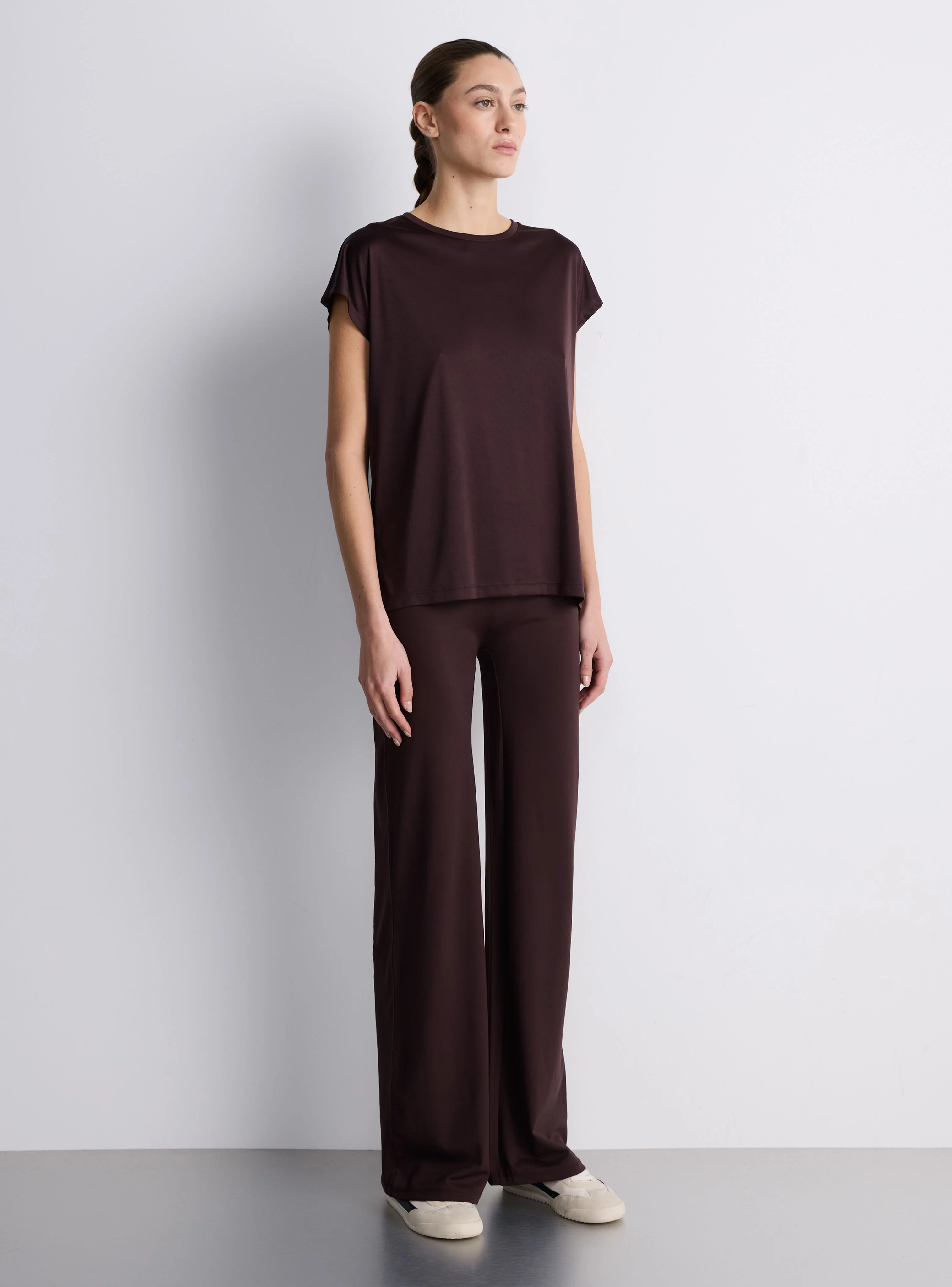 Leggings sportivo a gamba ampia tinta unita - Image 3
