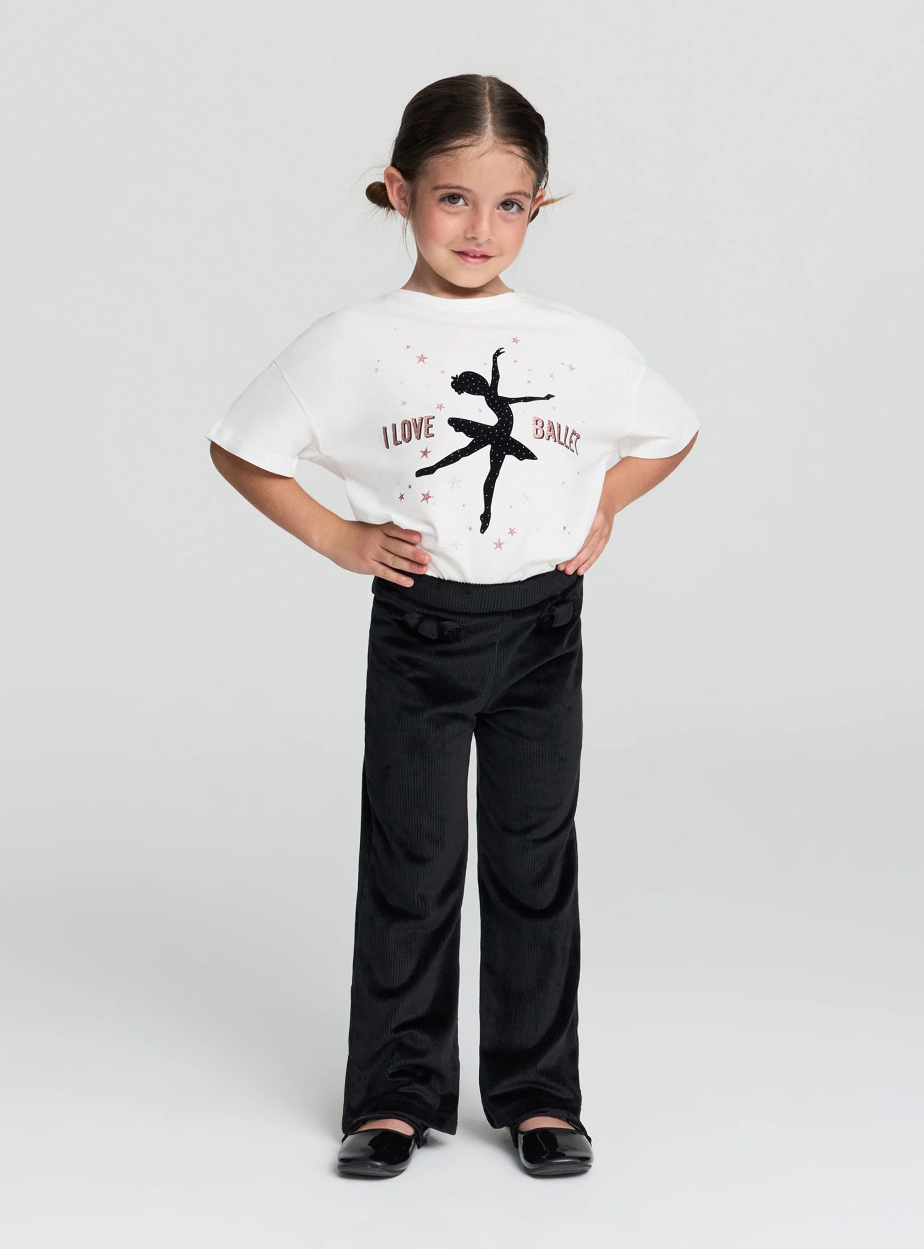 Leggings zampa a coste con fiocchi - Image 3