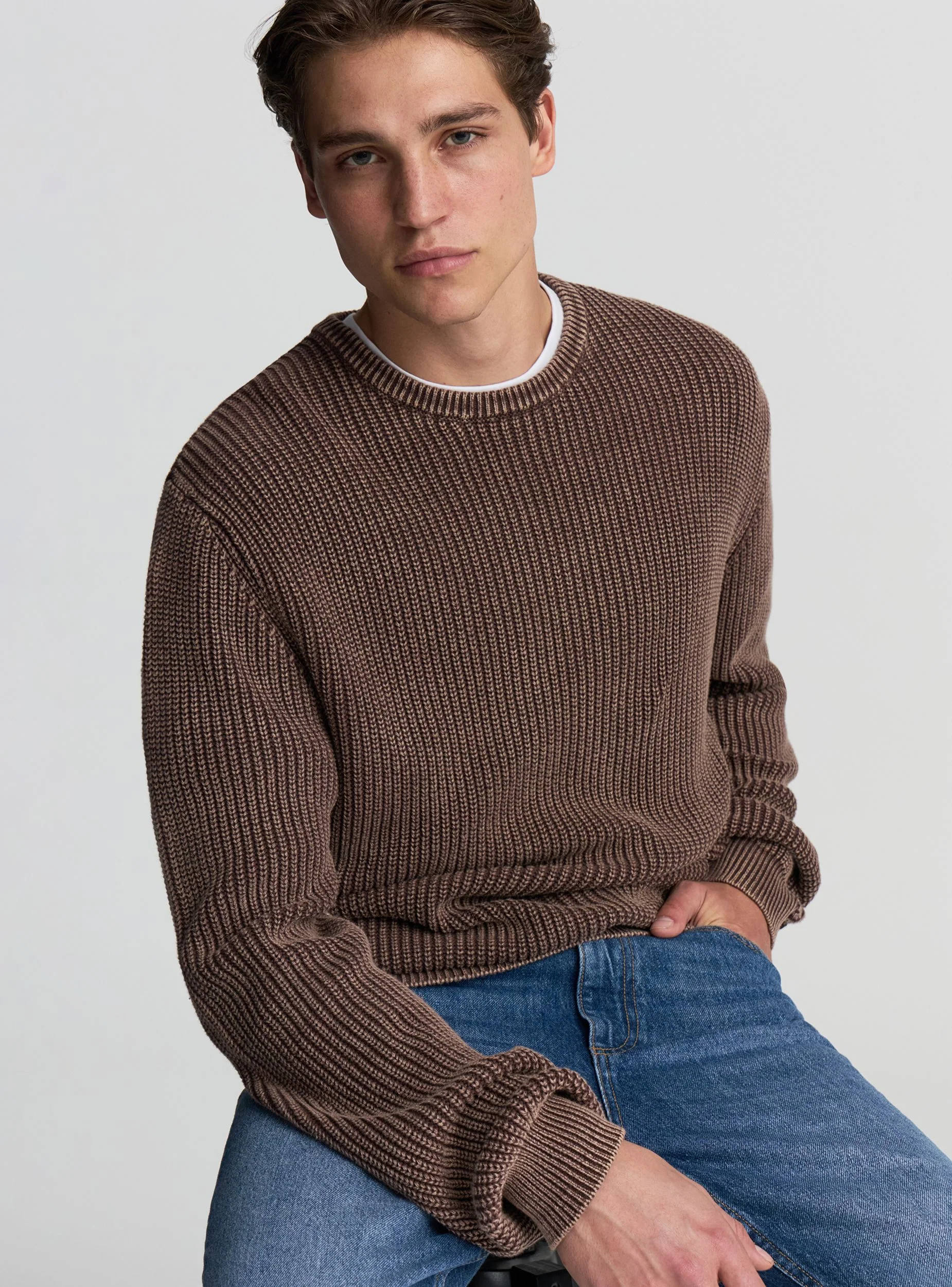 Maglia a costa inglese acid wash - Image 3