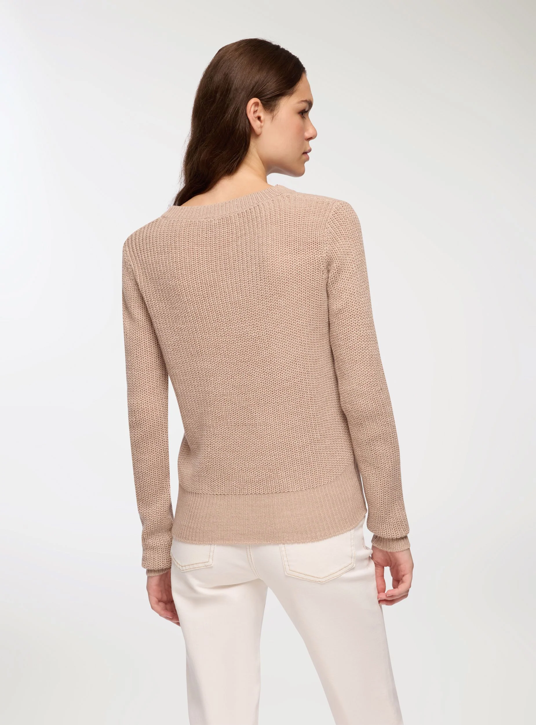 Maglia a costa inglese con scollo a v
