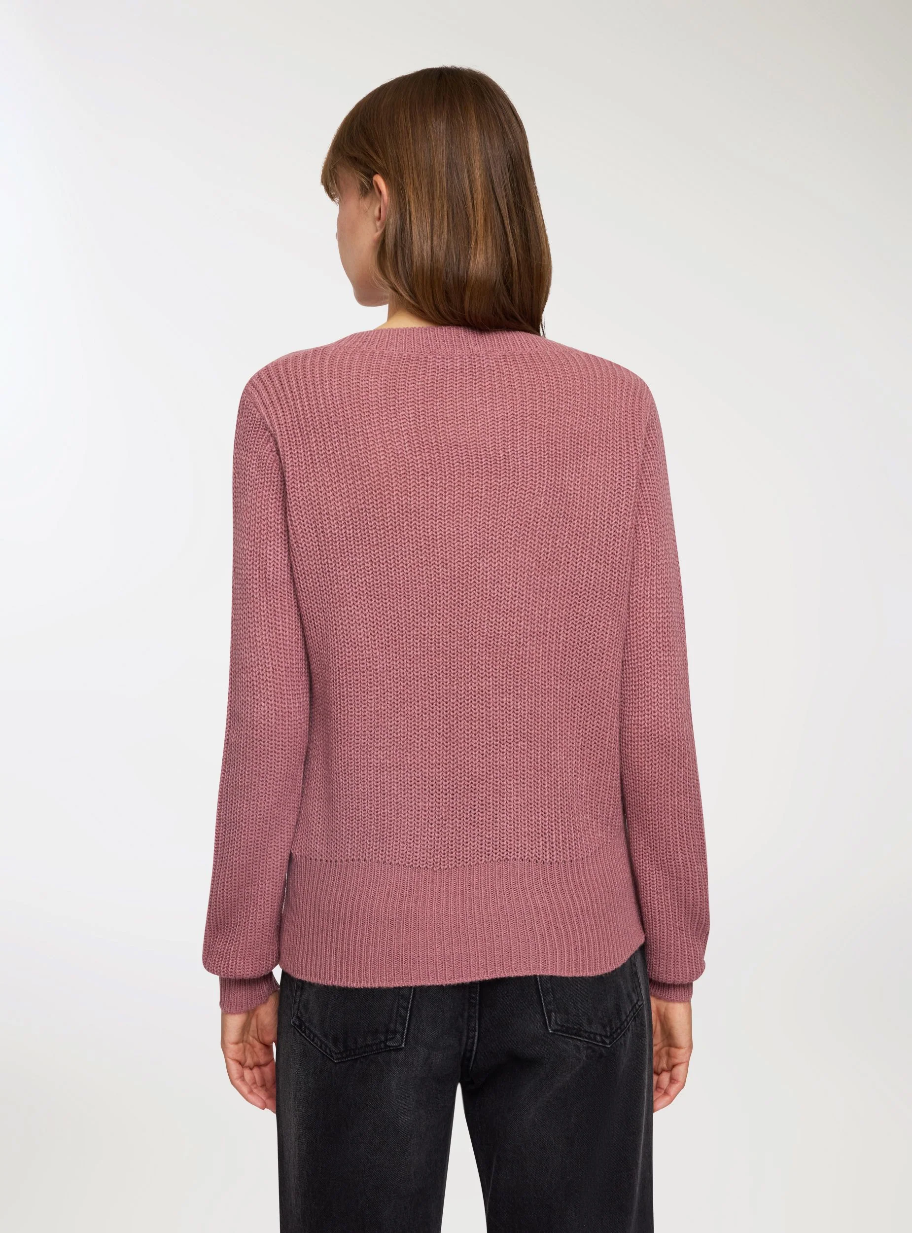 Maglia a costa inglese con scollo a v - Image 2