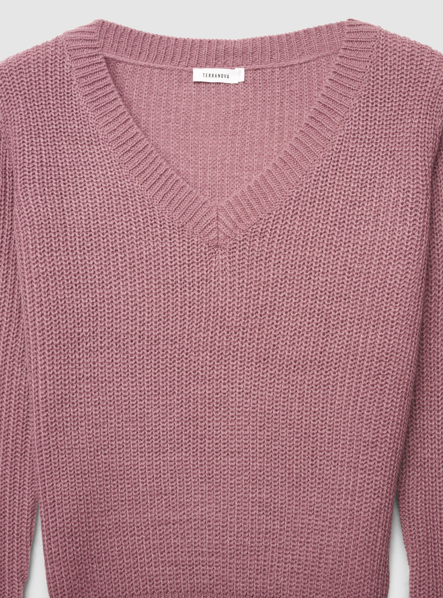 Maglia a costa inglese con scollo a v - Image 5
