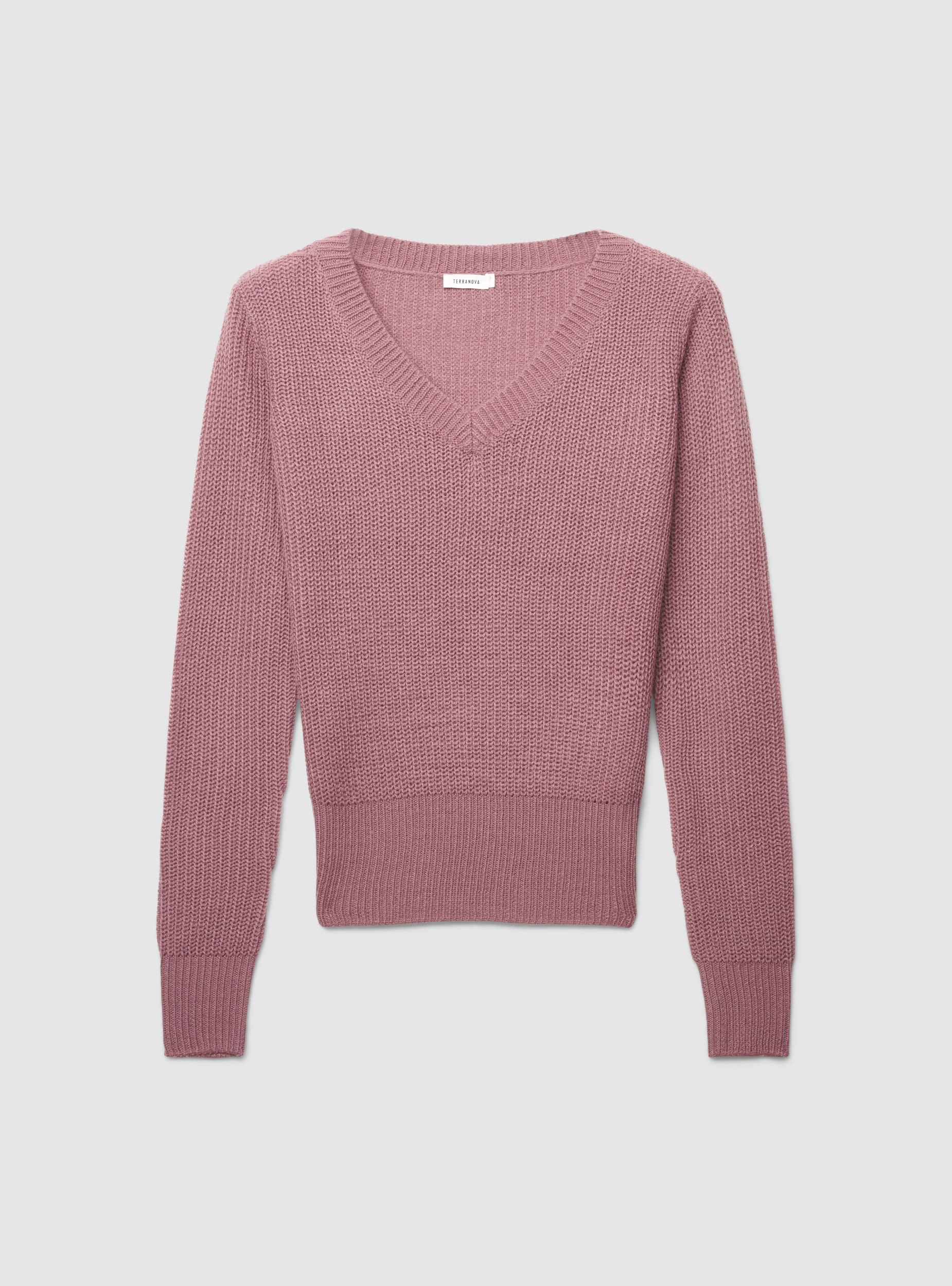 Maglia a costa inglese con scollo a v - Image 7
