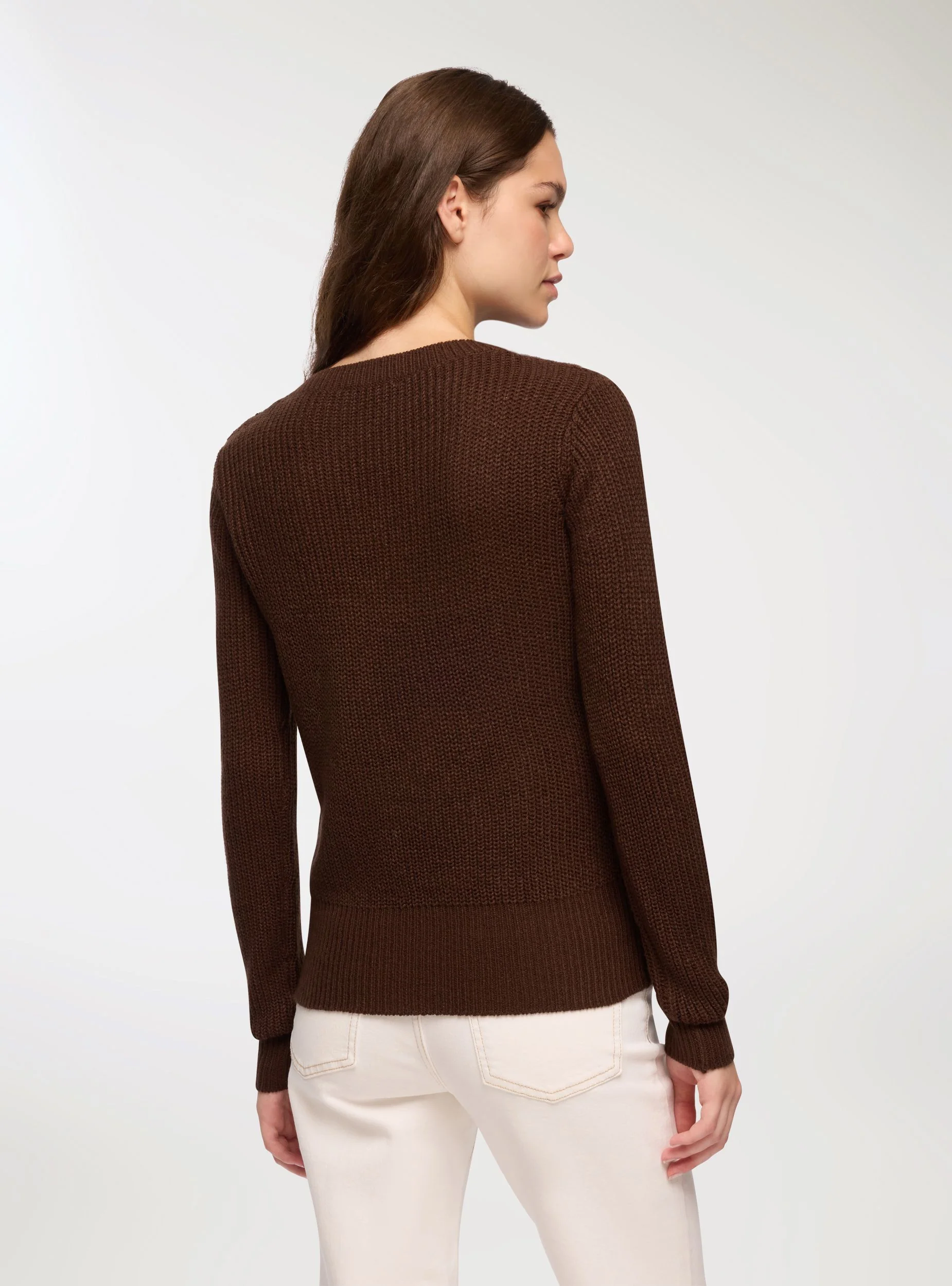 Maglia a costa inglese con scollo a v - Image 4