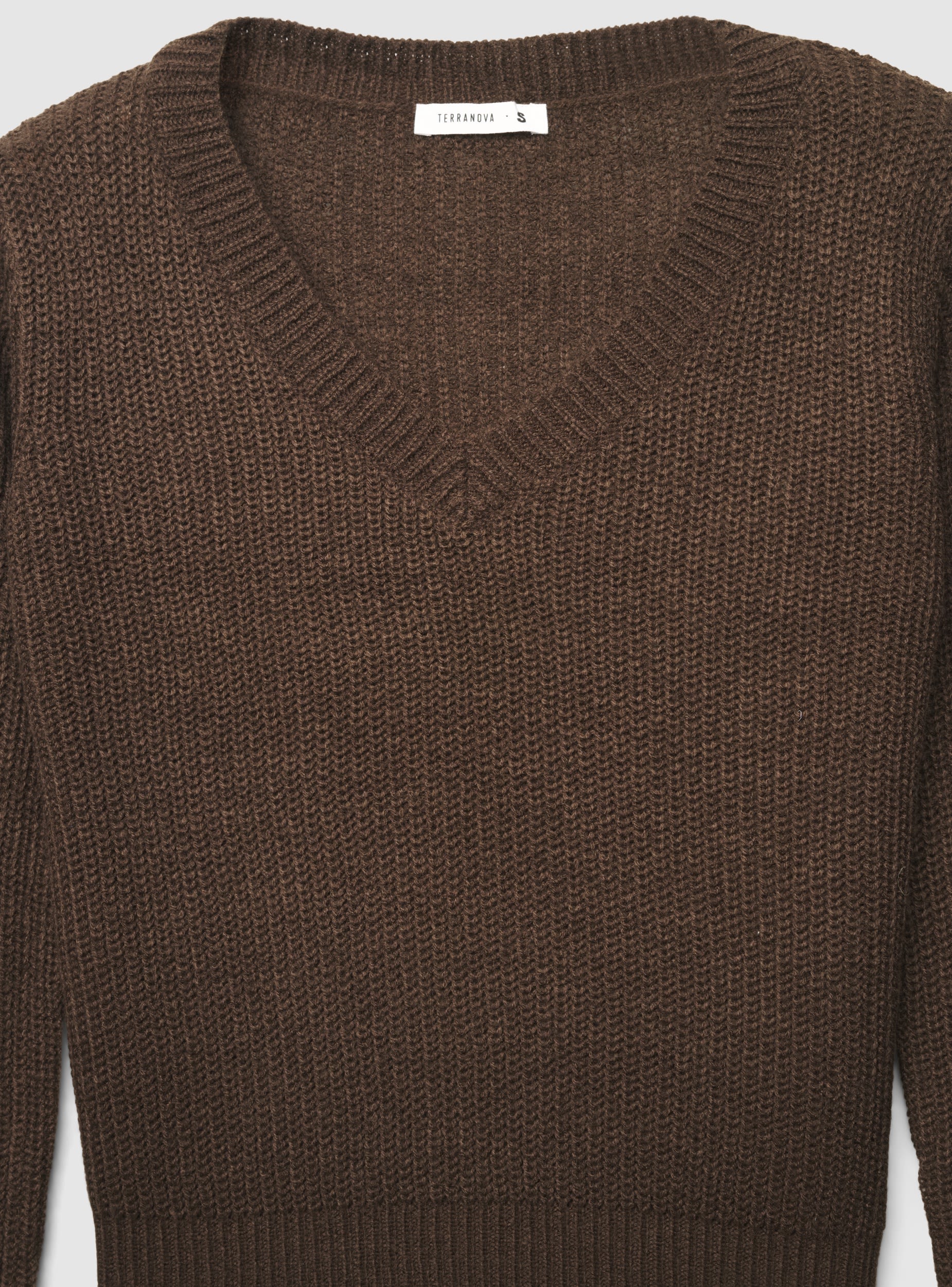 Maglia a costa inglese con scollo a v - Image 5