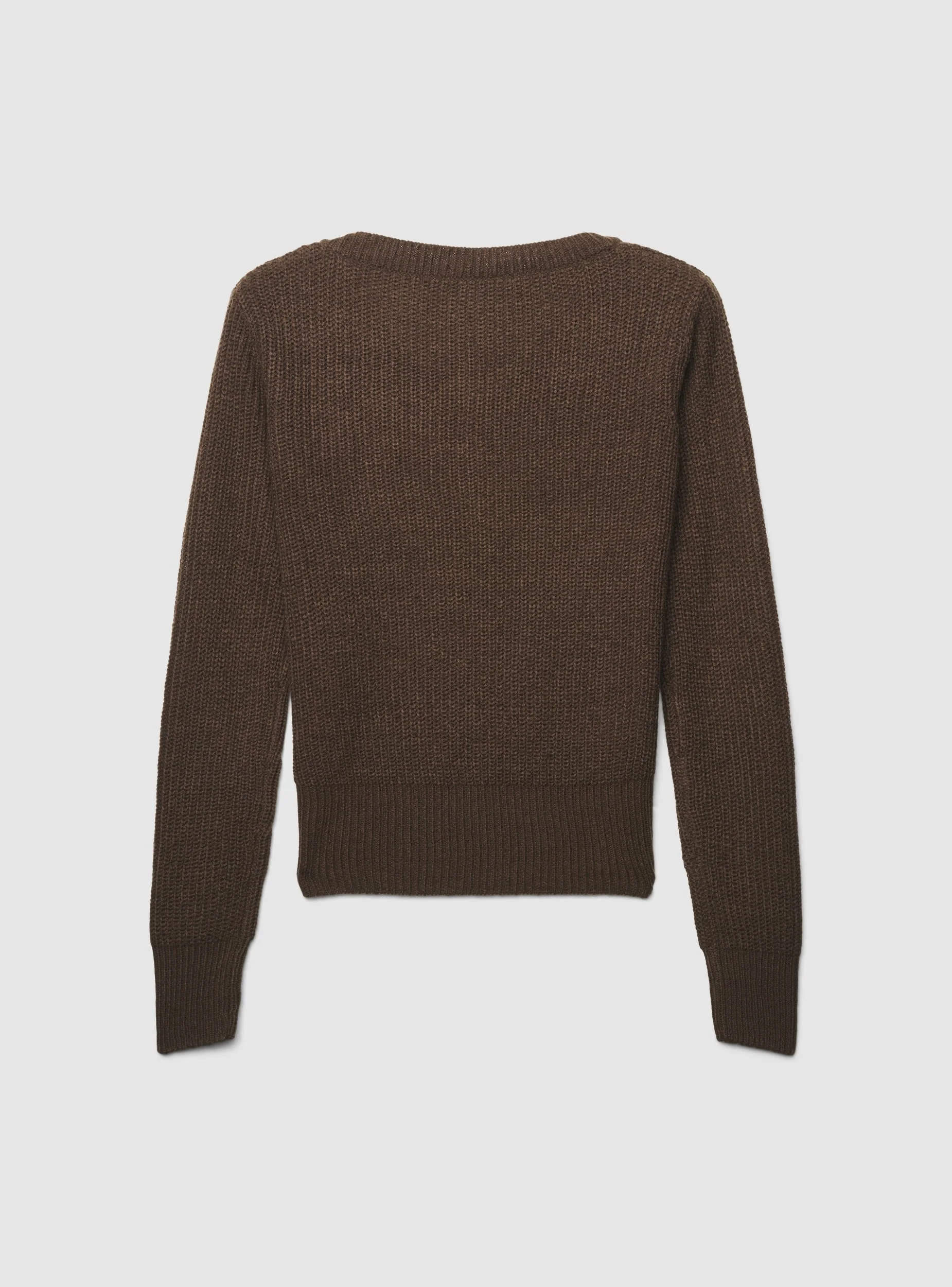 Maglia a costa inglese con scollo a v - Image 6