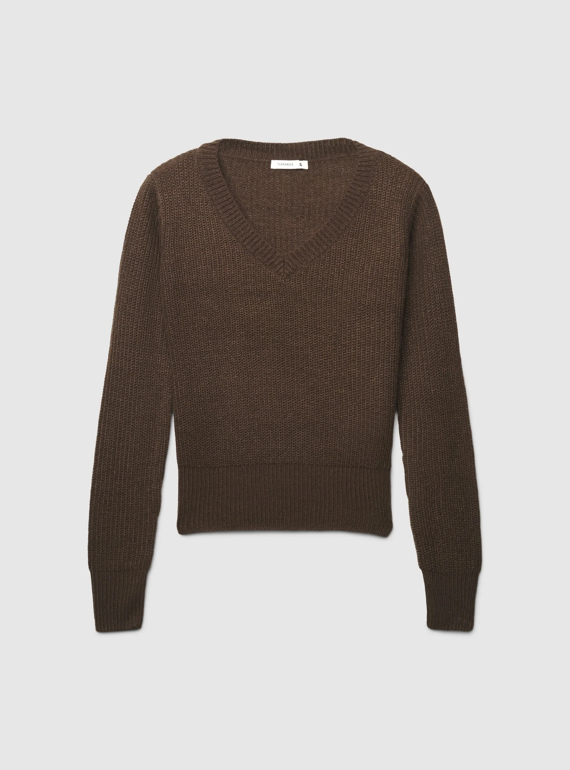 Maglia a costa inglese con scollo a v - Image 7