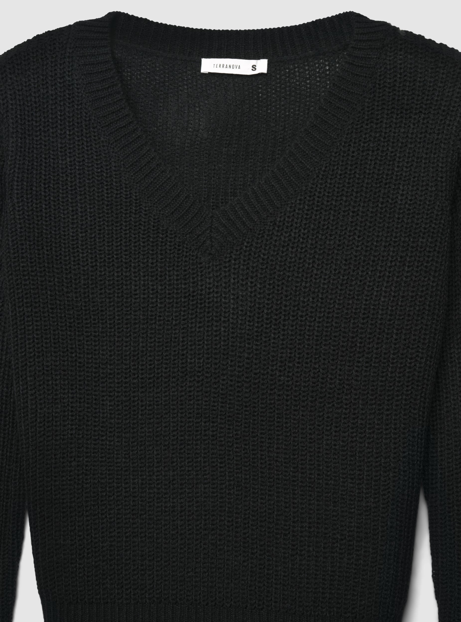 Maglia a costa inglese con scollo a v - Image 7