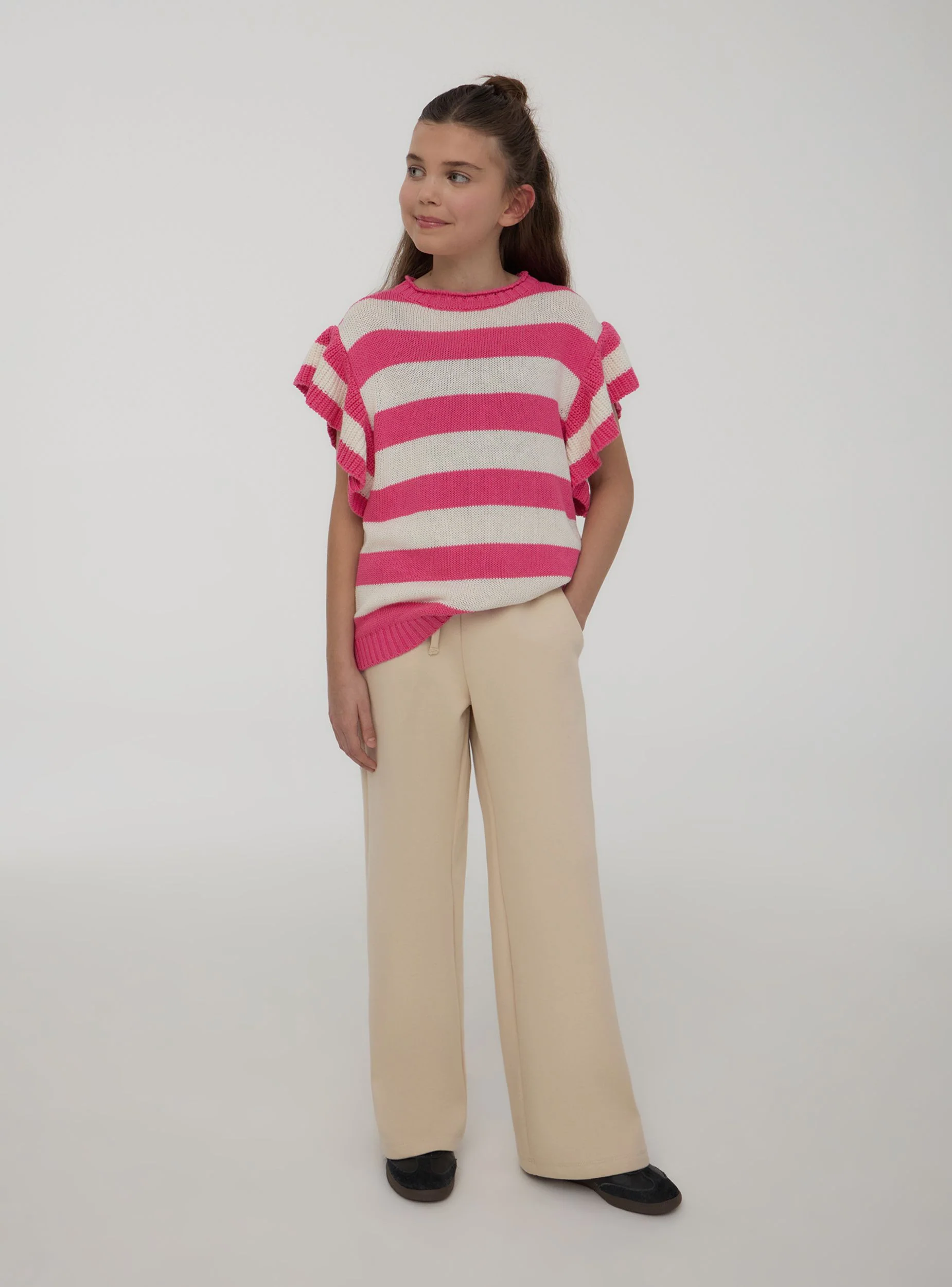 Maglia a righe con maniche corte - Image 3