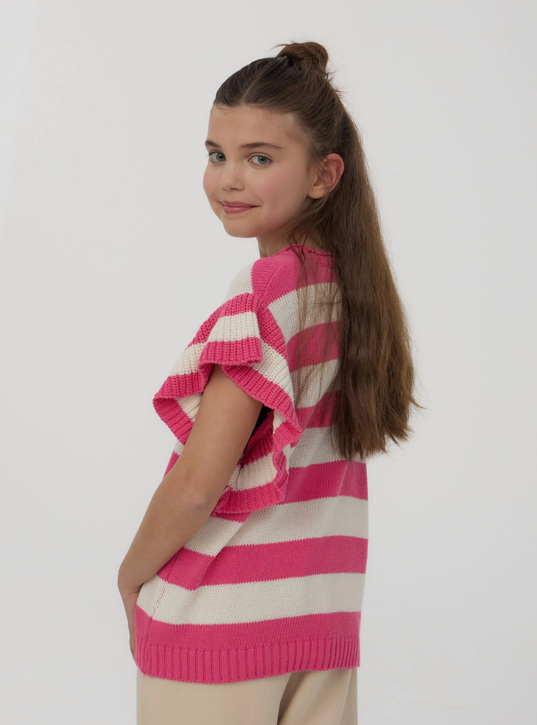 Maglia a righe con maniche corte - Image 7