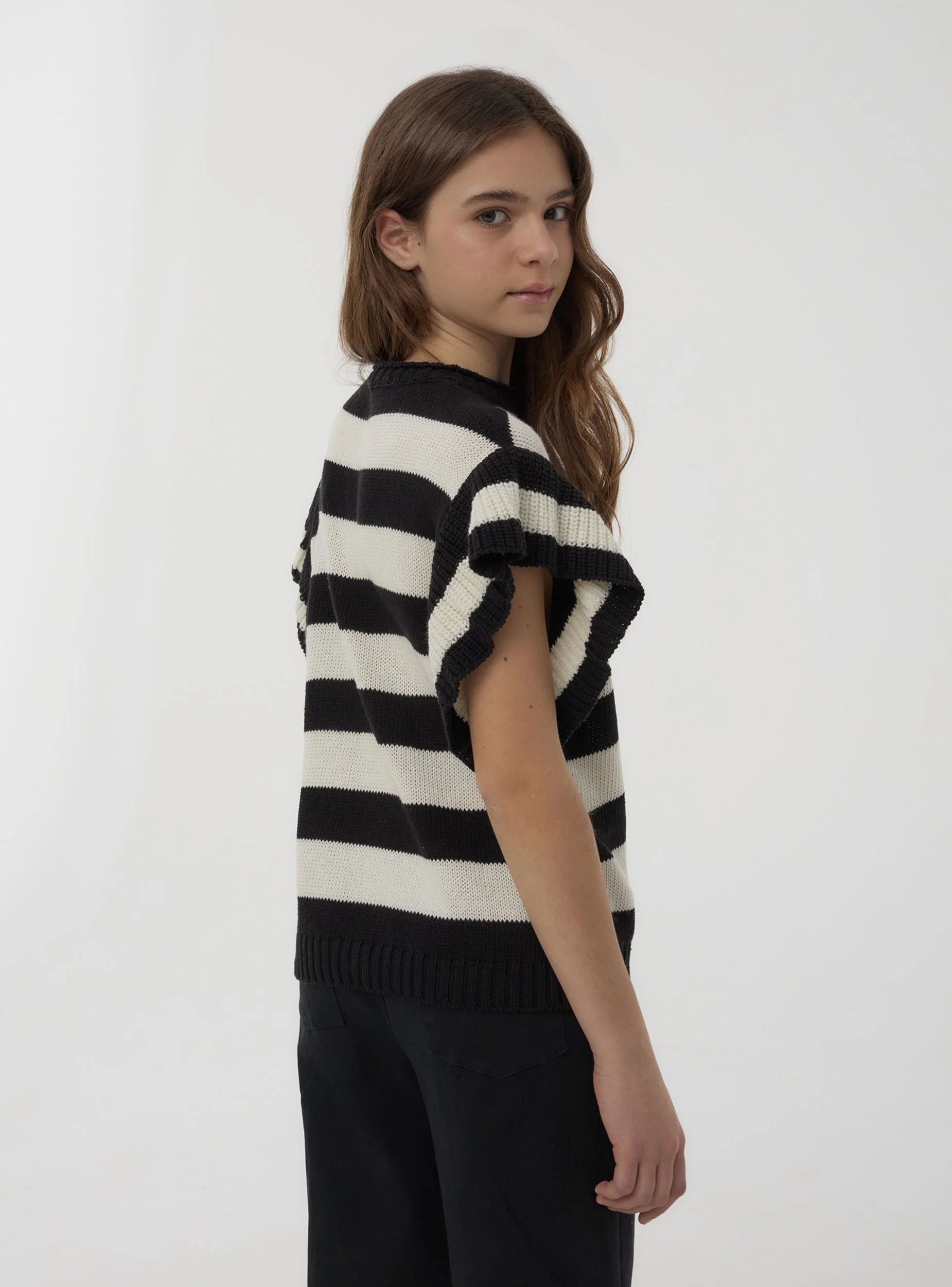 Maglia a righe con maniche corte