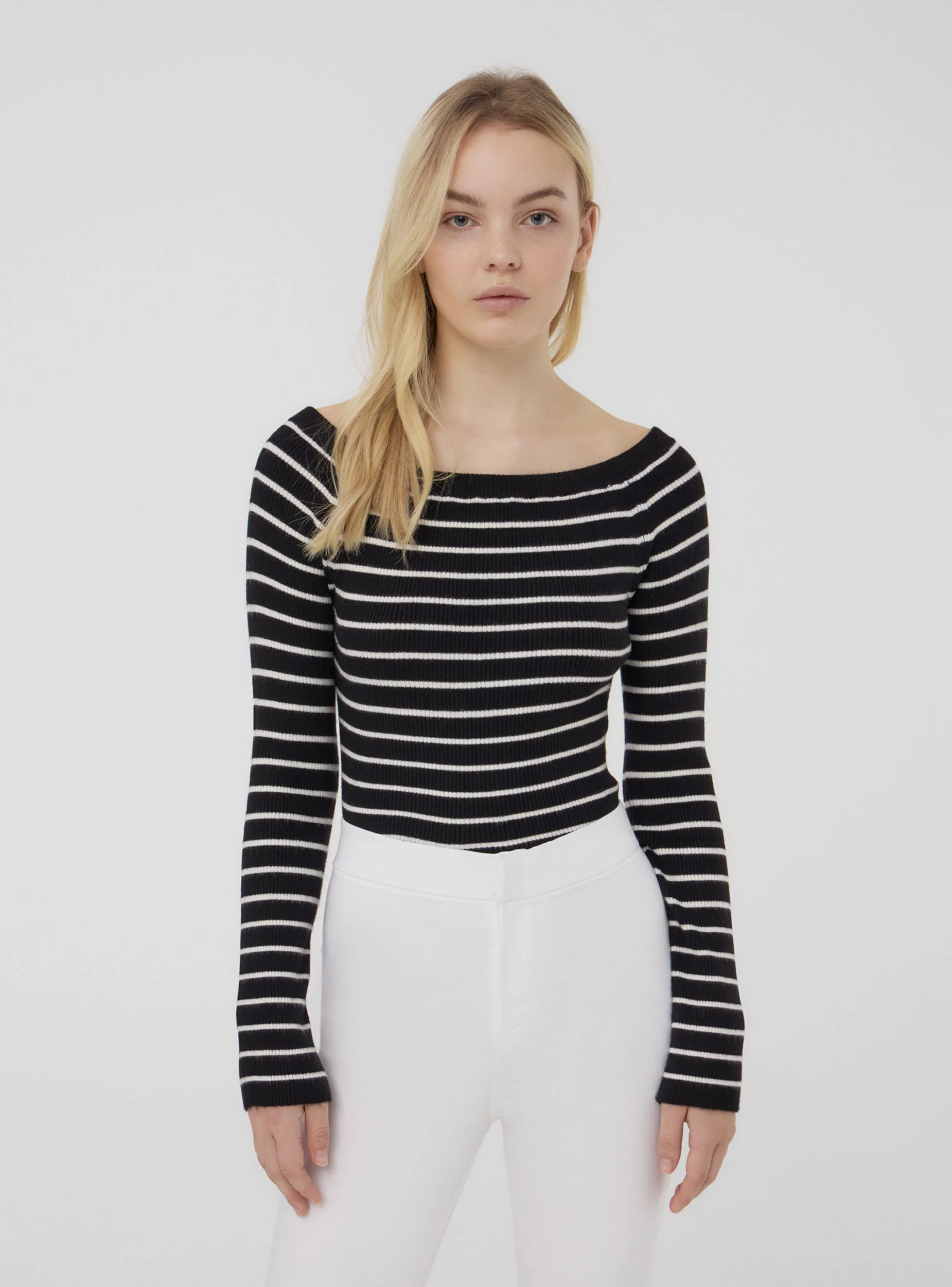 Maglia a righe con spalle scoperte - Image 2