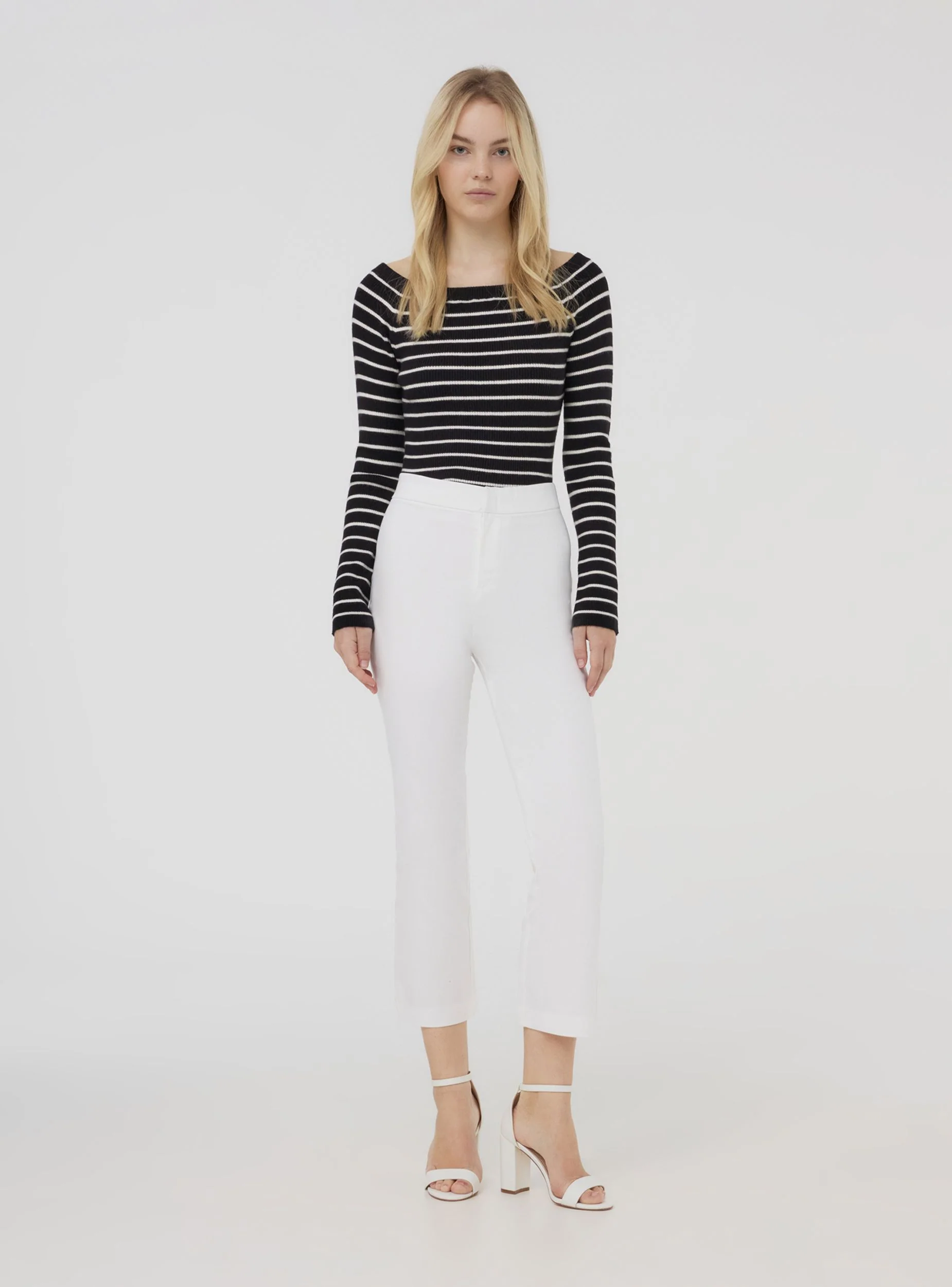 Maglia a righe con spalle scoperte - Image 3