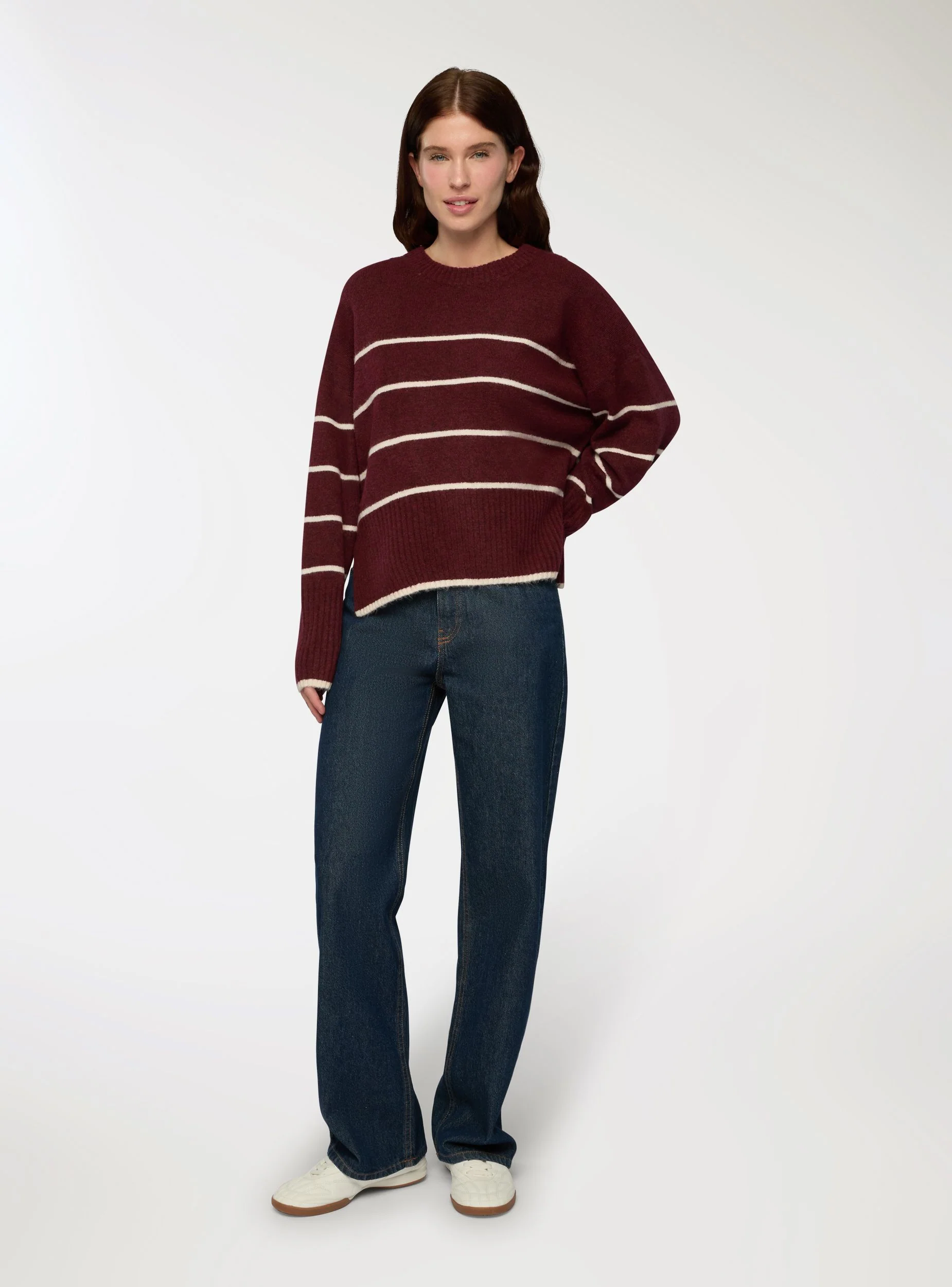 Maglia ampia a righe con spacchi - Image 4