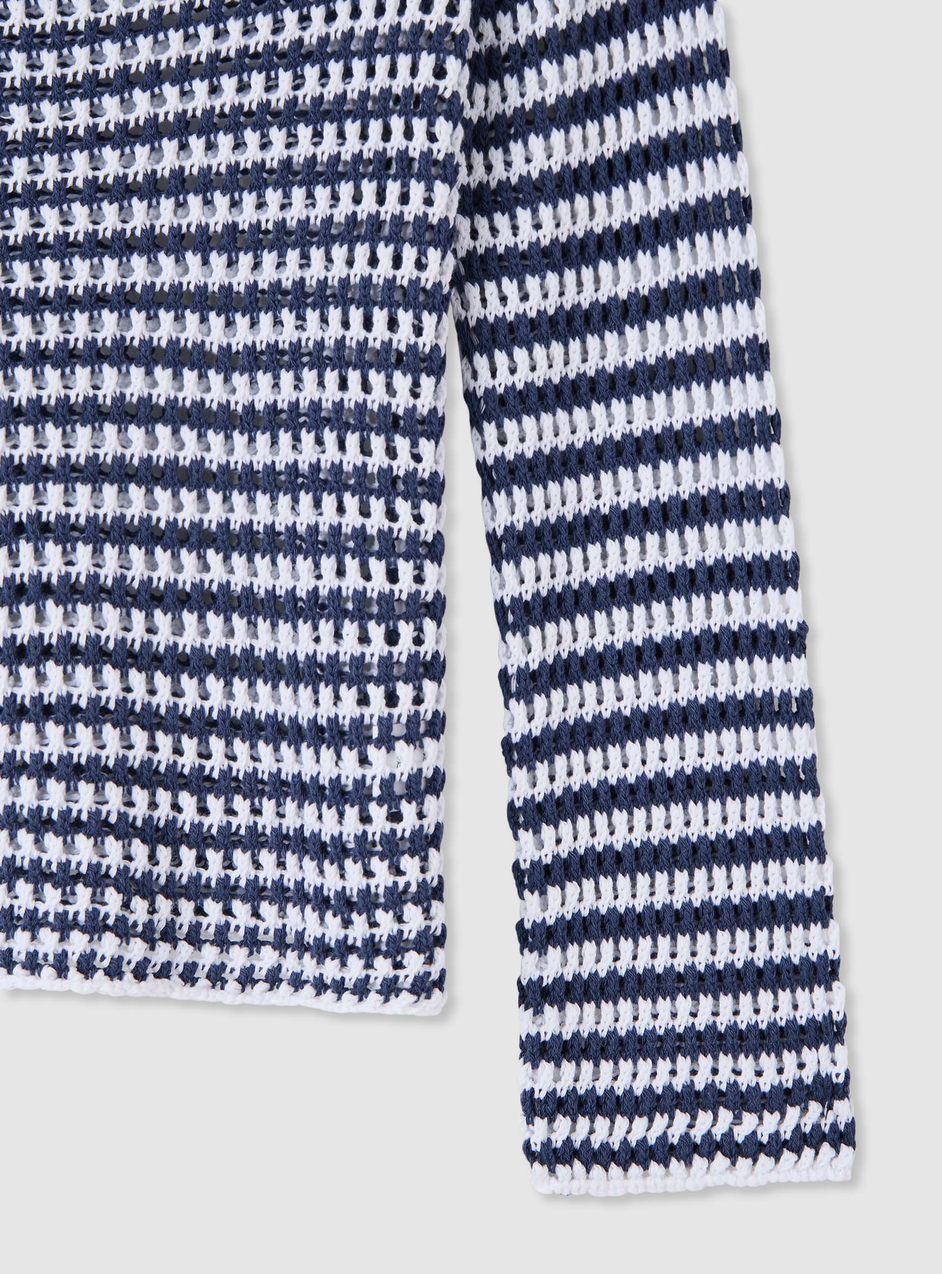 Maglia ampia traforata a righe - Image 5