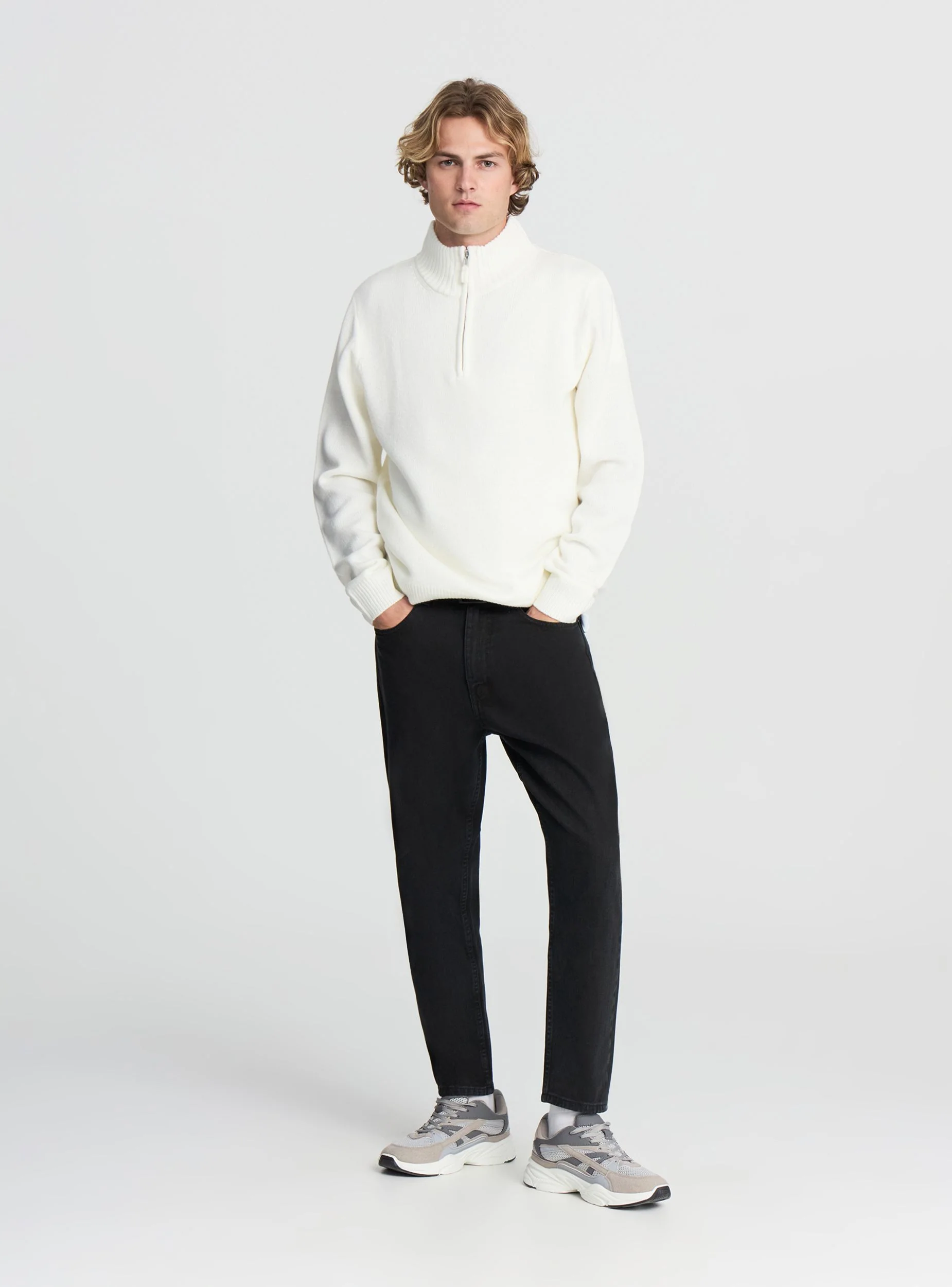 Maglia collo alto con zip
