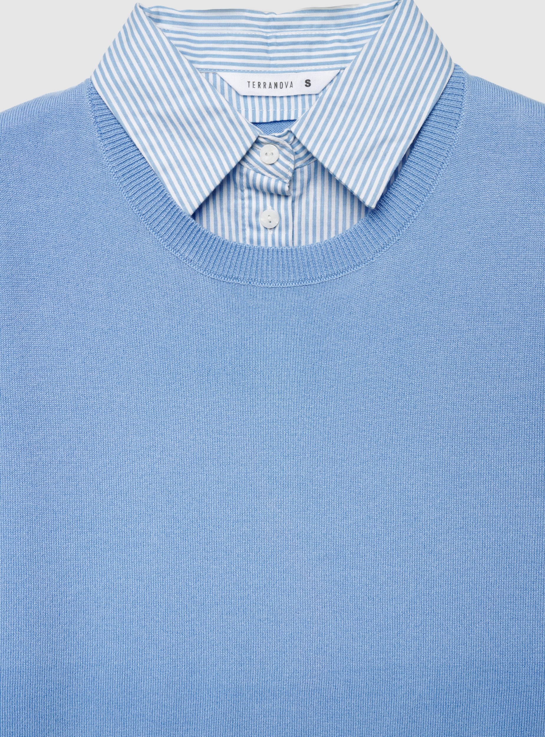 Maglia con collo camicia a righe - Image 3