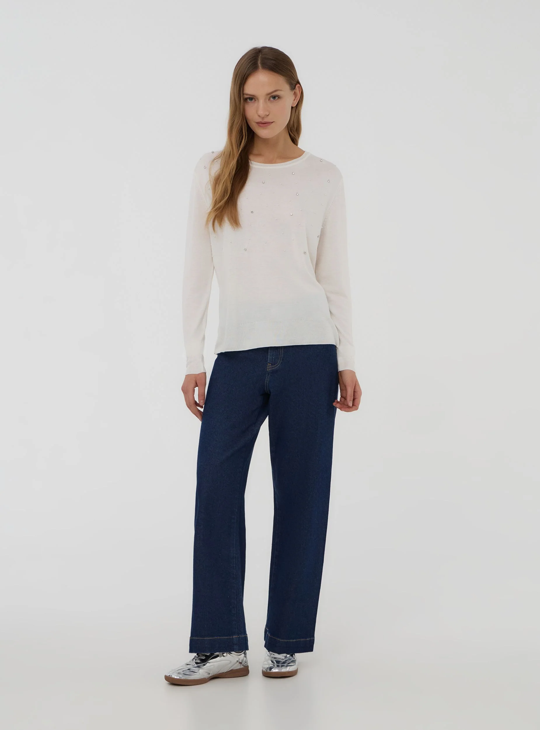 Maglia con perle e strass - Image 2