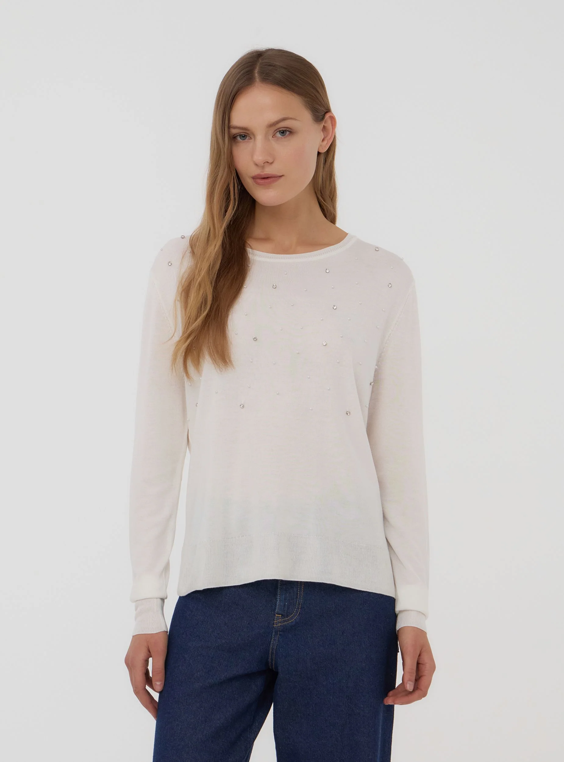 Maglia con perle e strass - Image 3