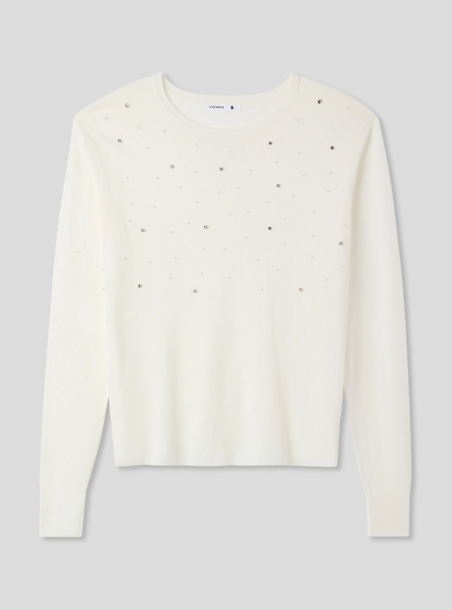 Maglia con perle e strass - Image 4