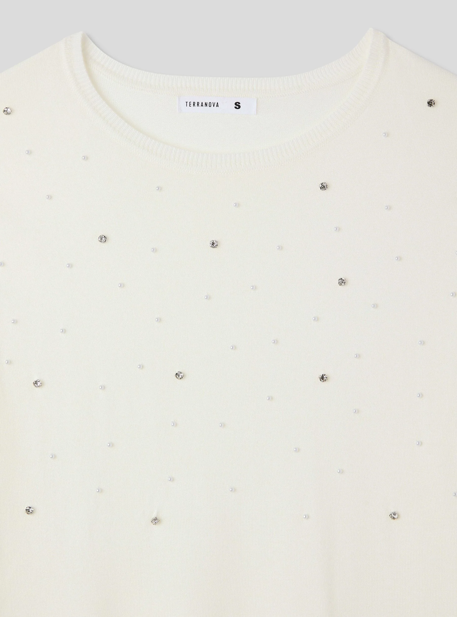 Maglia con perle e strass - Image 5