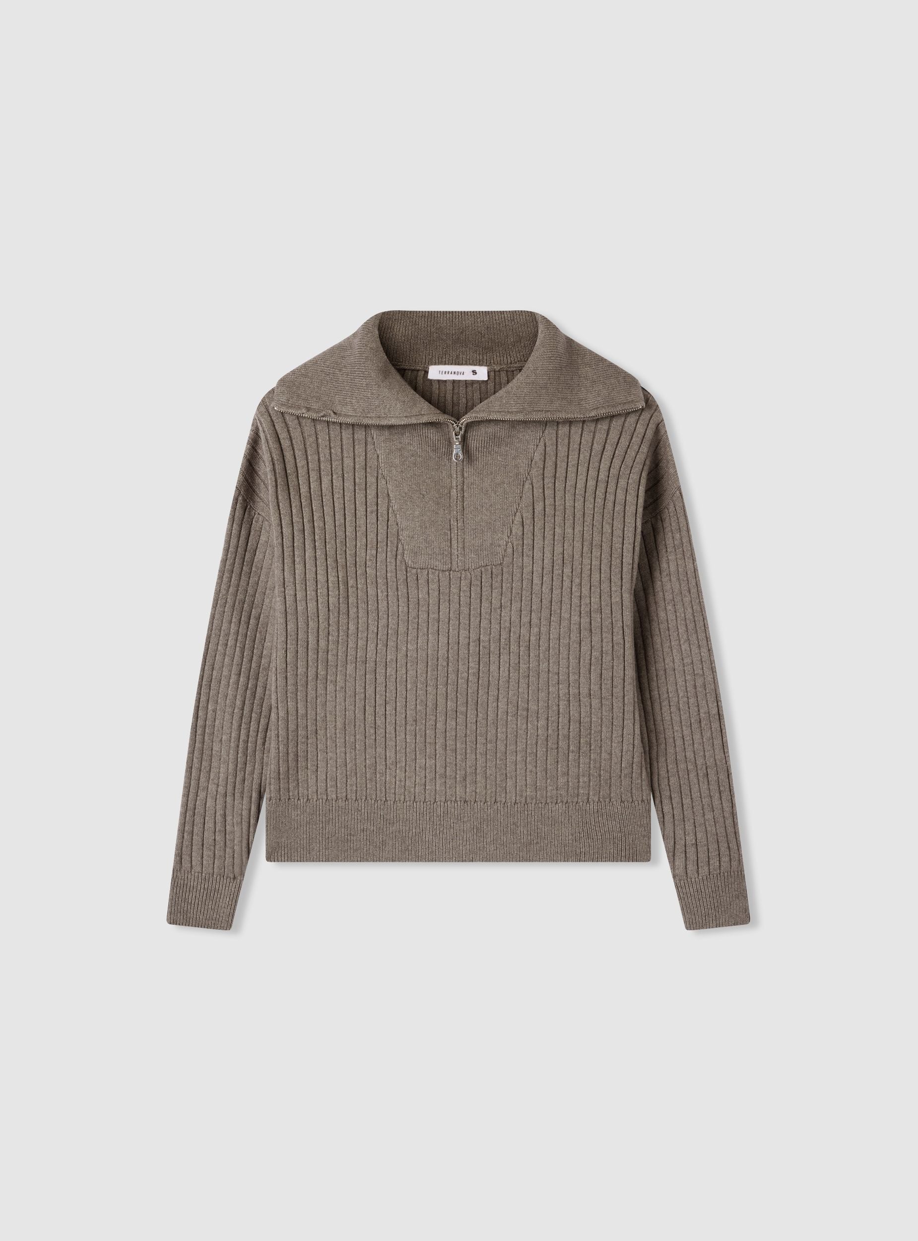 Maglia con zip e collo ampio - Image 5