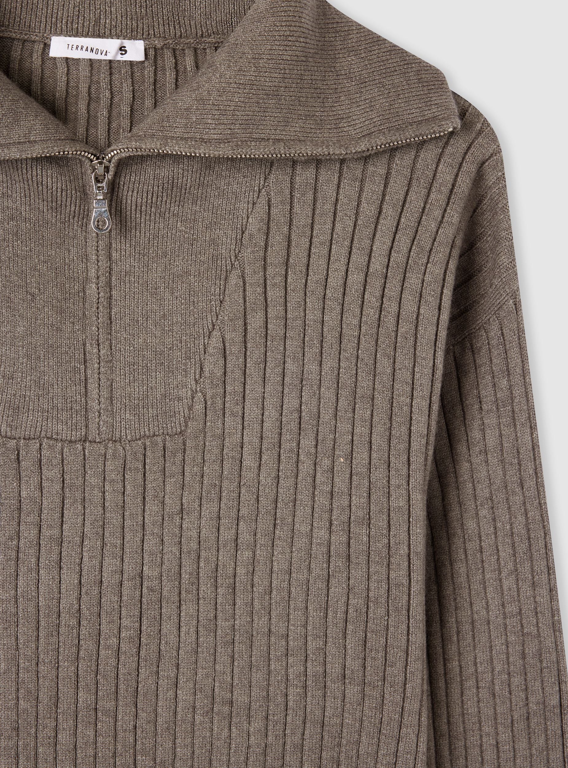 Maglia con zip e collo ampio - Image 6