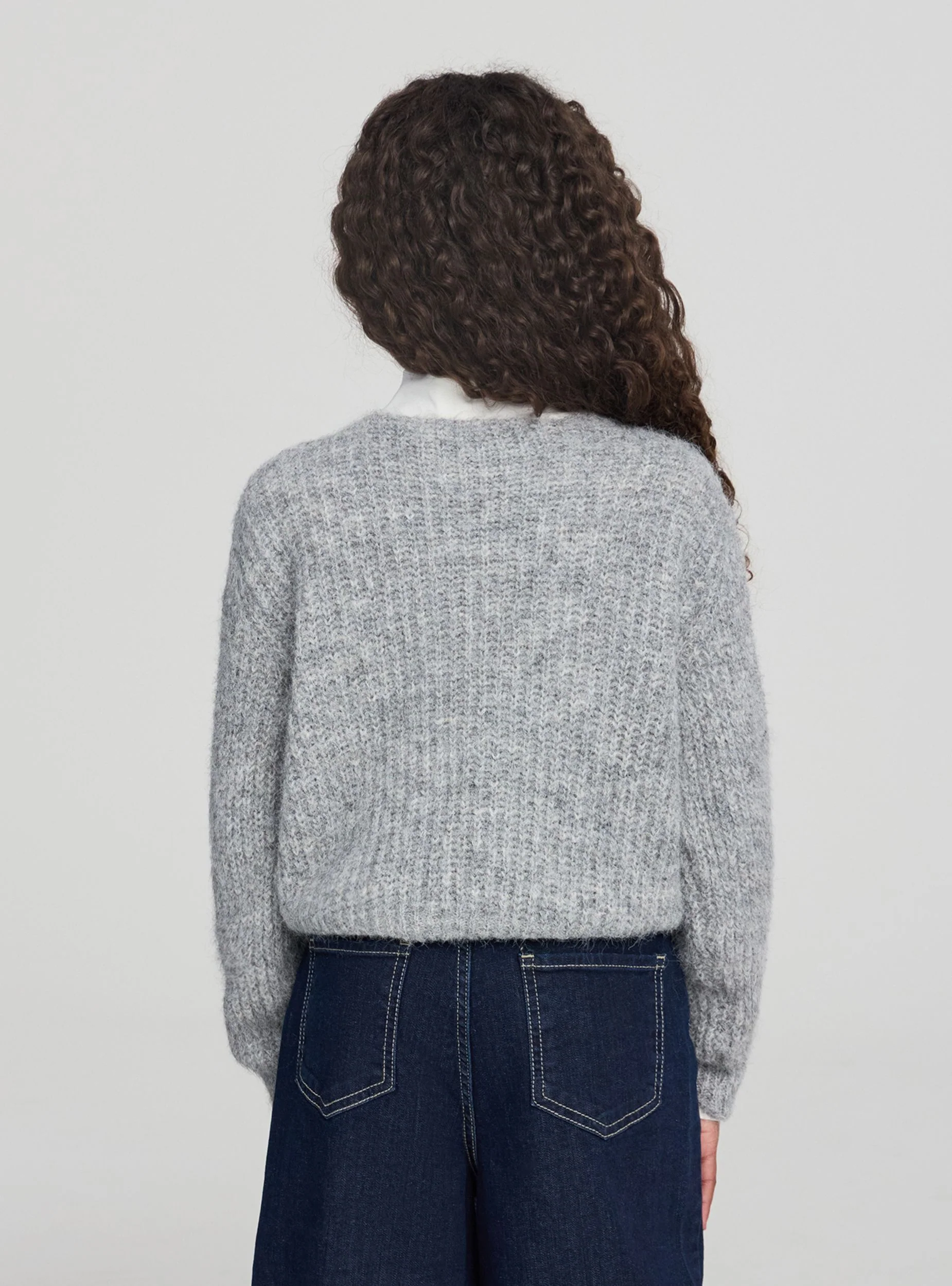 Maglia coste effetto pelo