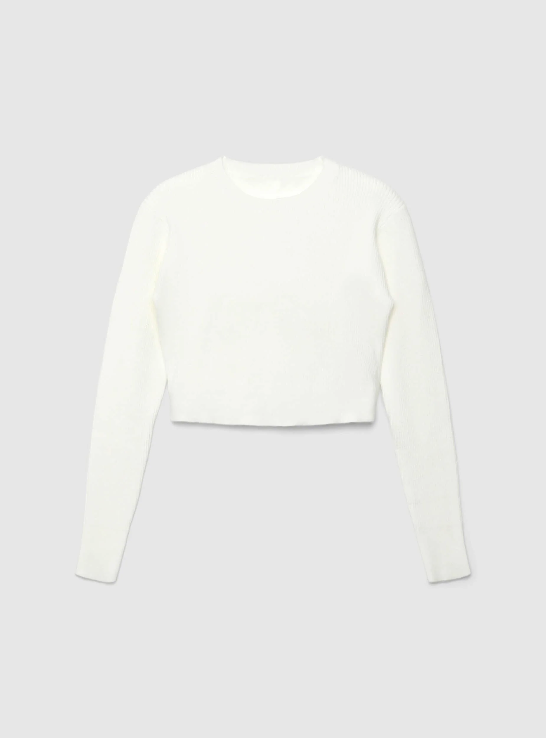 Maglia crop a costine tinta unita - Image 5