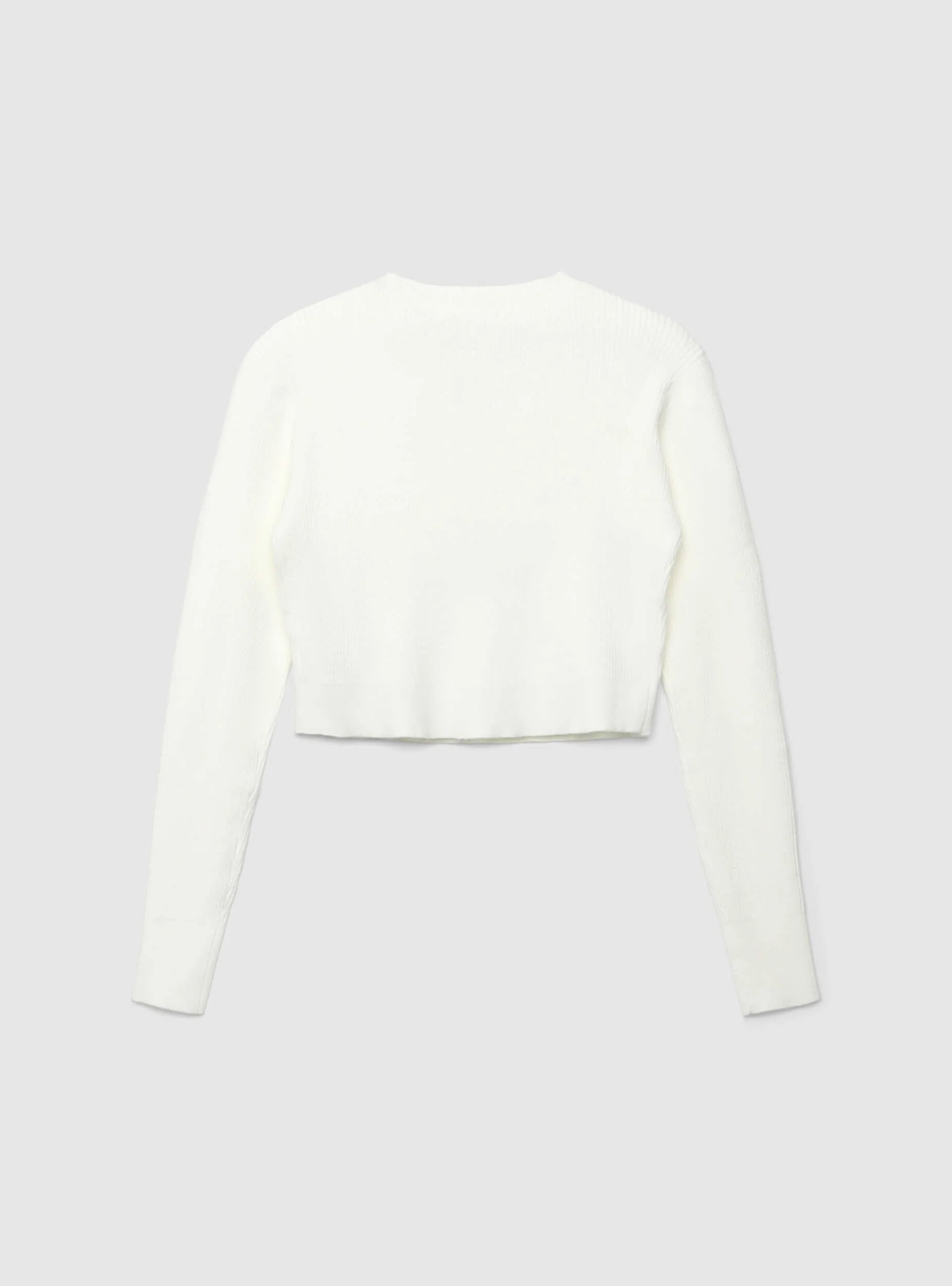 Maglia crop a costine tinta unita - Image 6