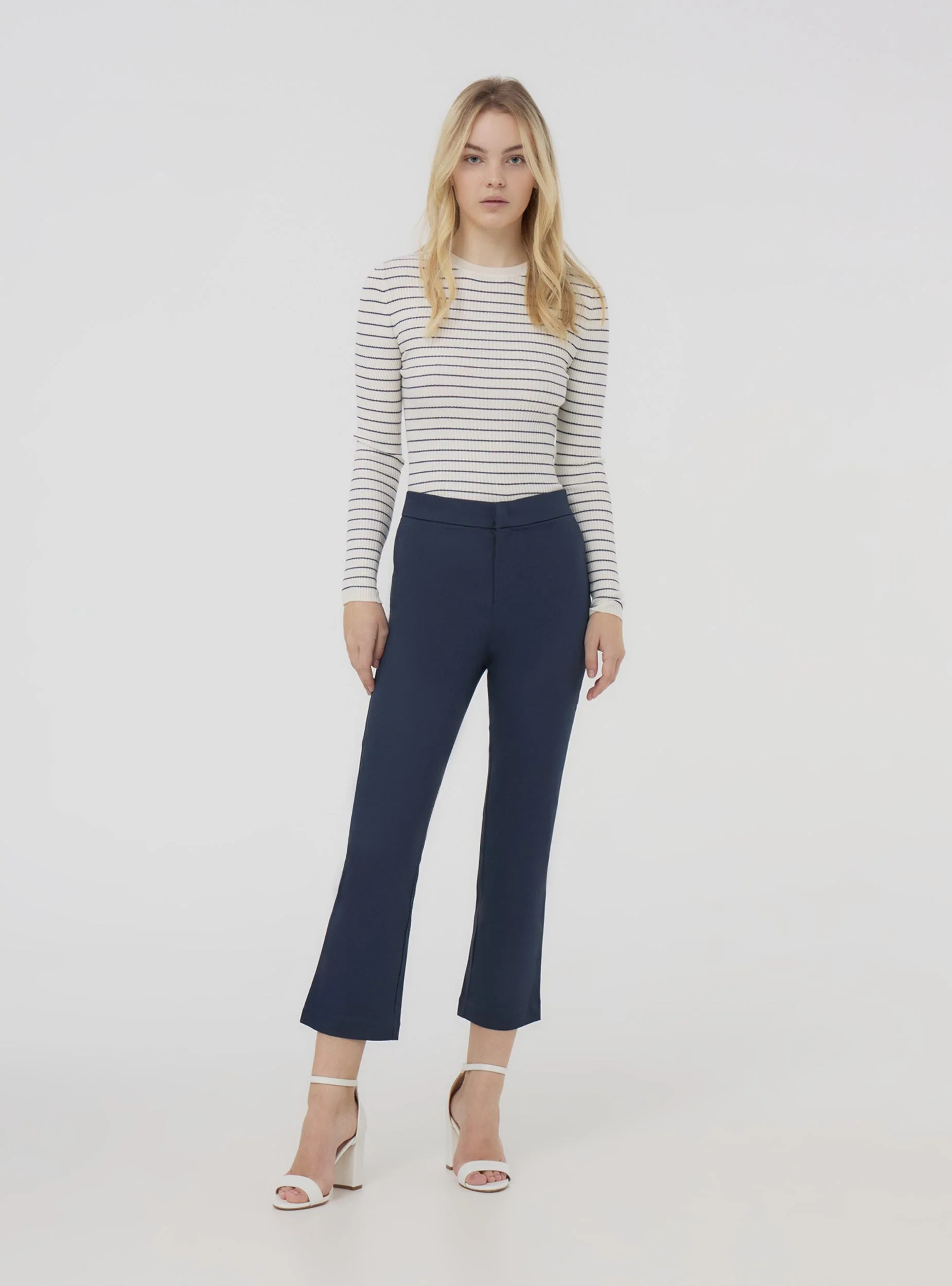 Maglia crop a righe a costine - Image 3