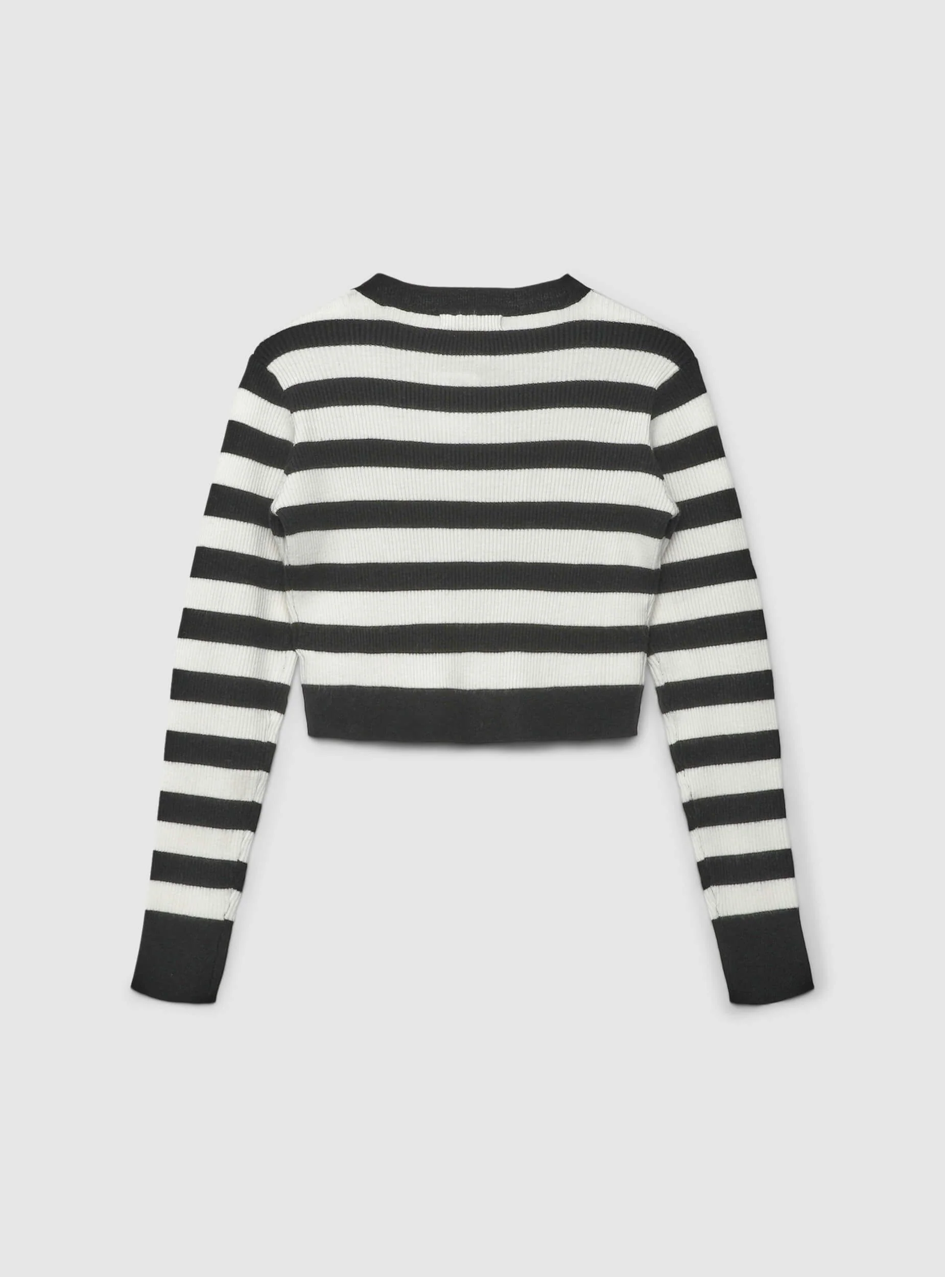 Maglia crop a righe con girocollo - Image 6