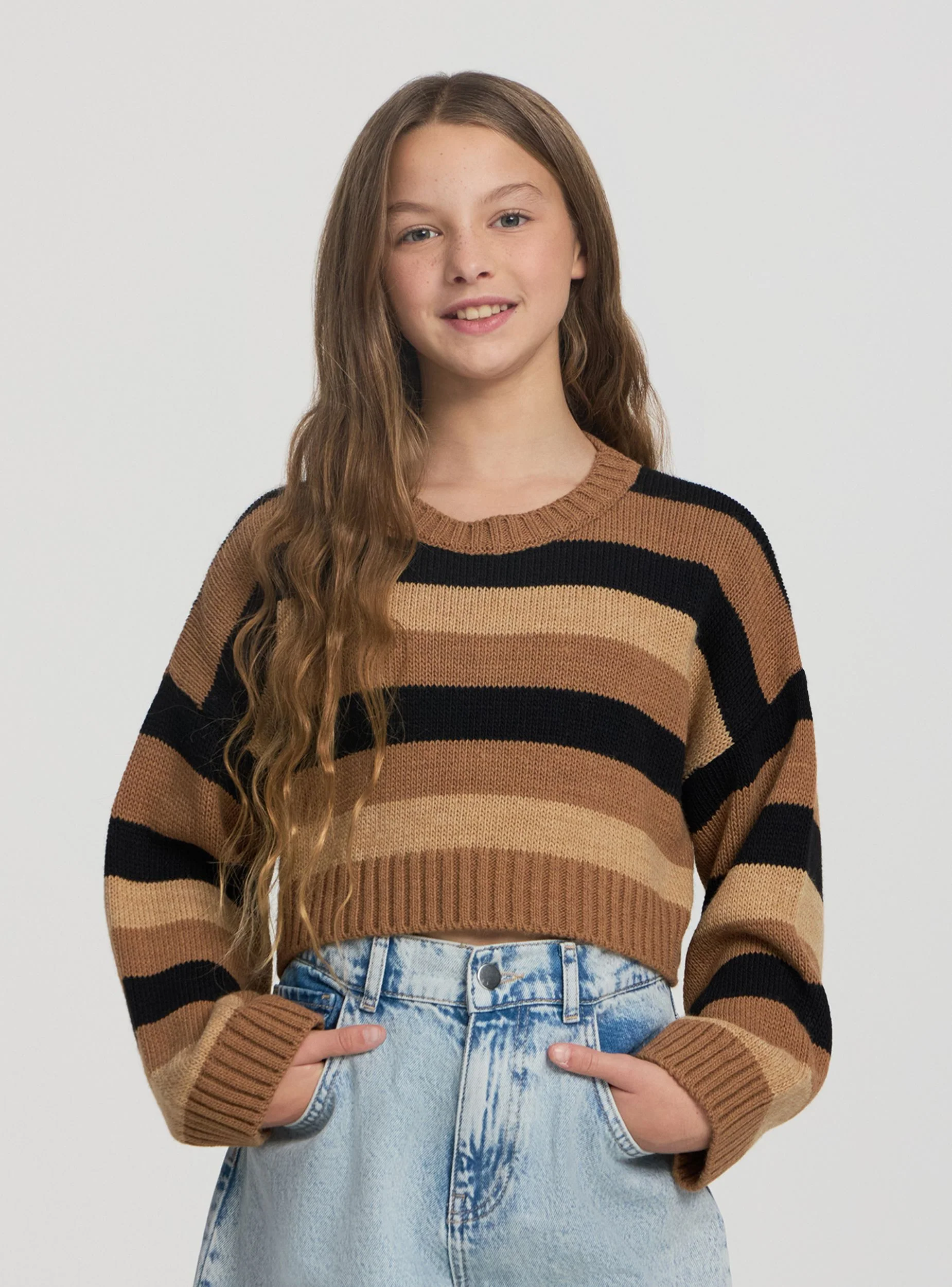 Maglia crop a righe - Image 2