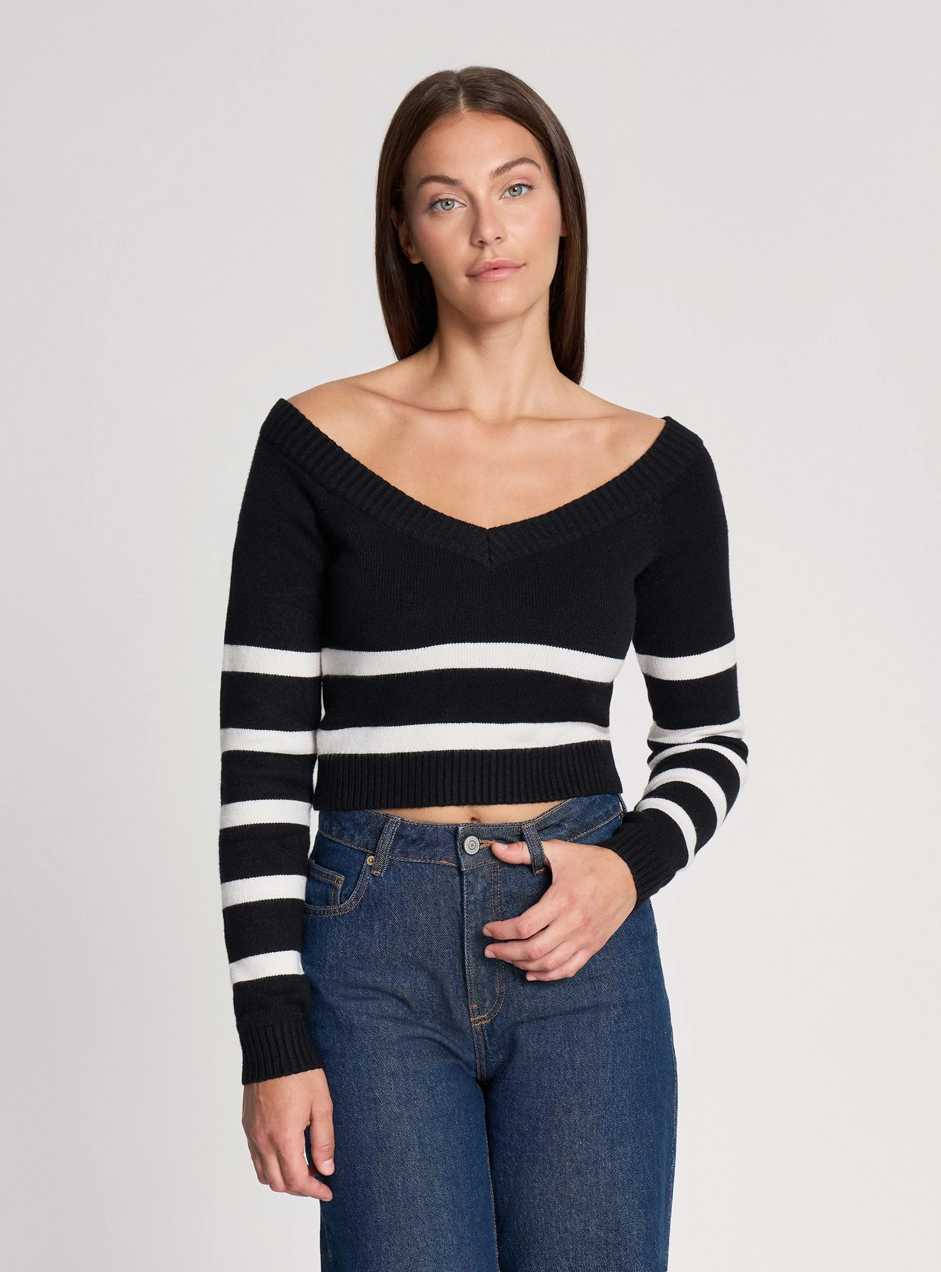 Maglia crop a righe - Image 2