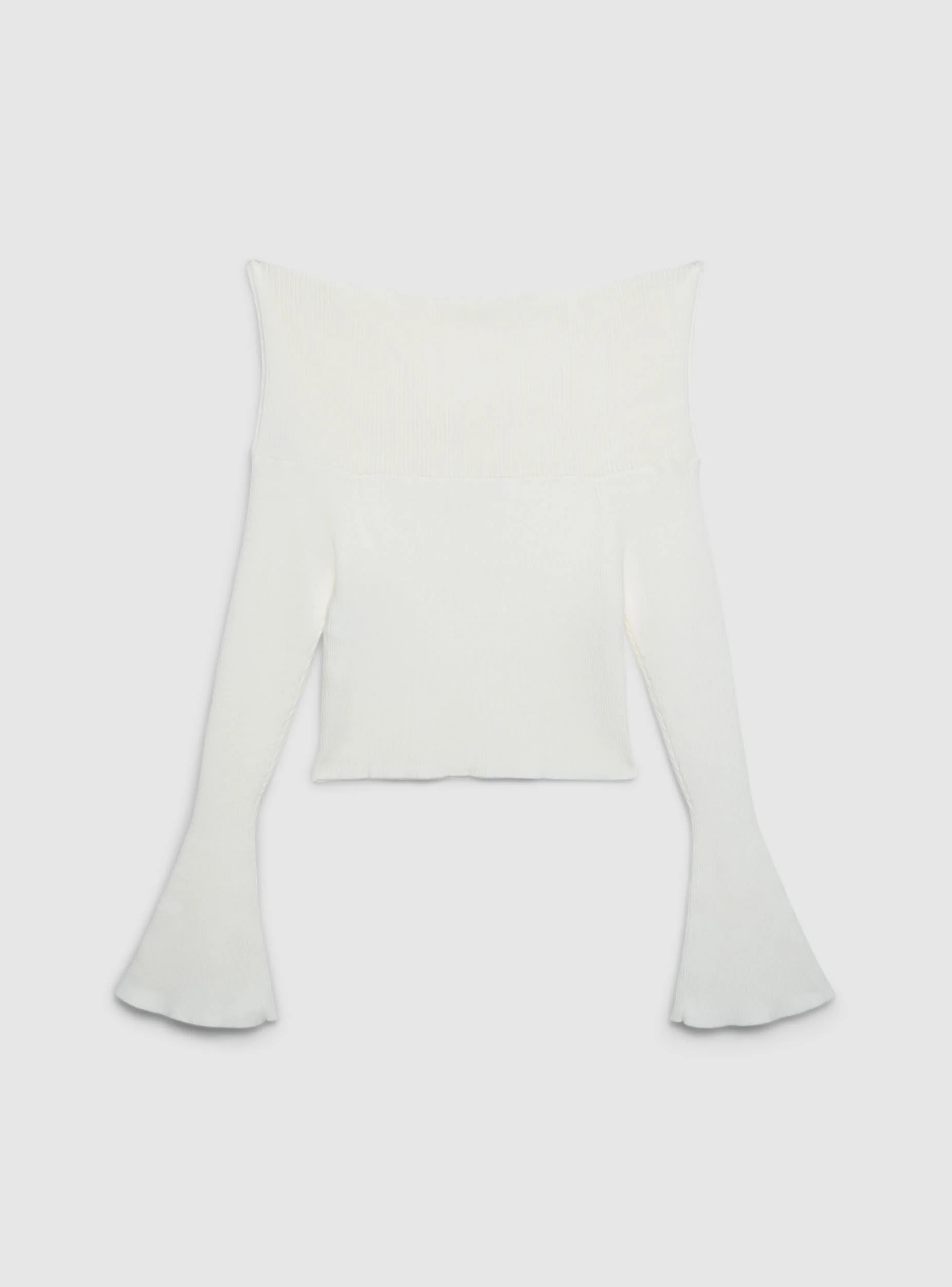 Maglia crop a spalle scoperte maniche a campana - Image 7