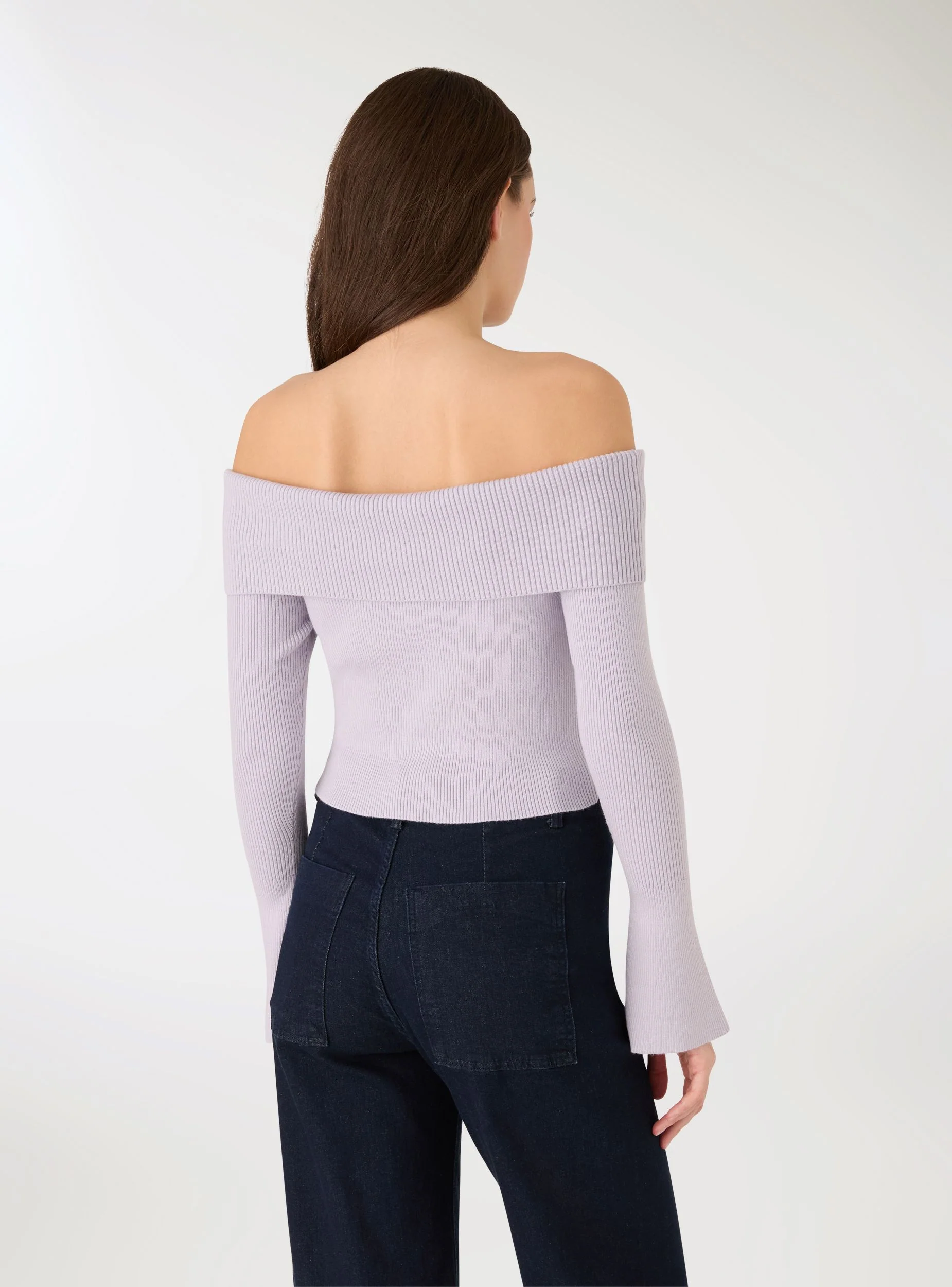 Maglia crop a spalle scoperte maniche a campana - Image 4