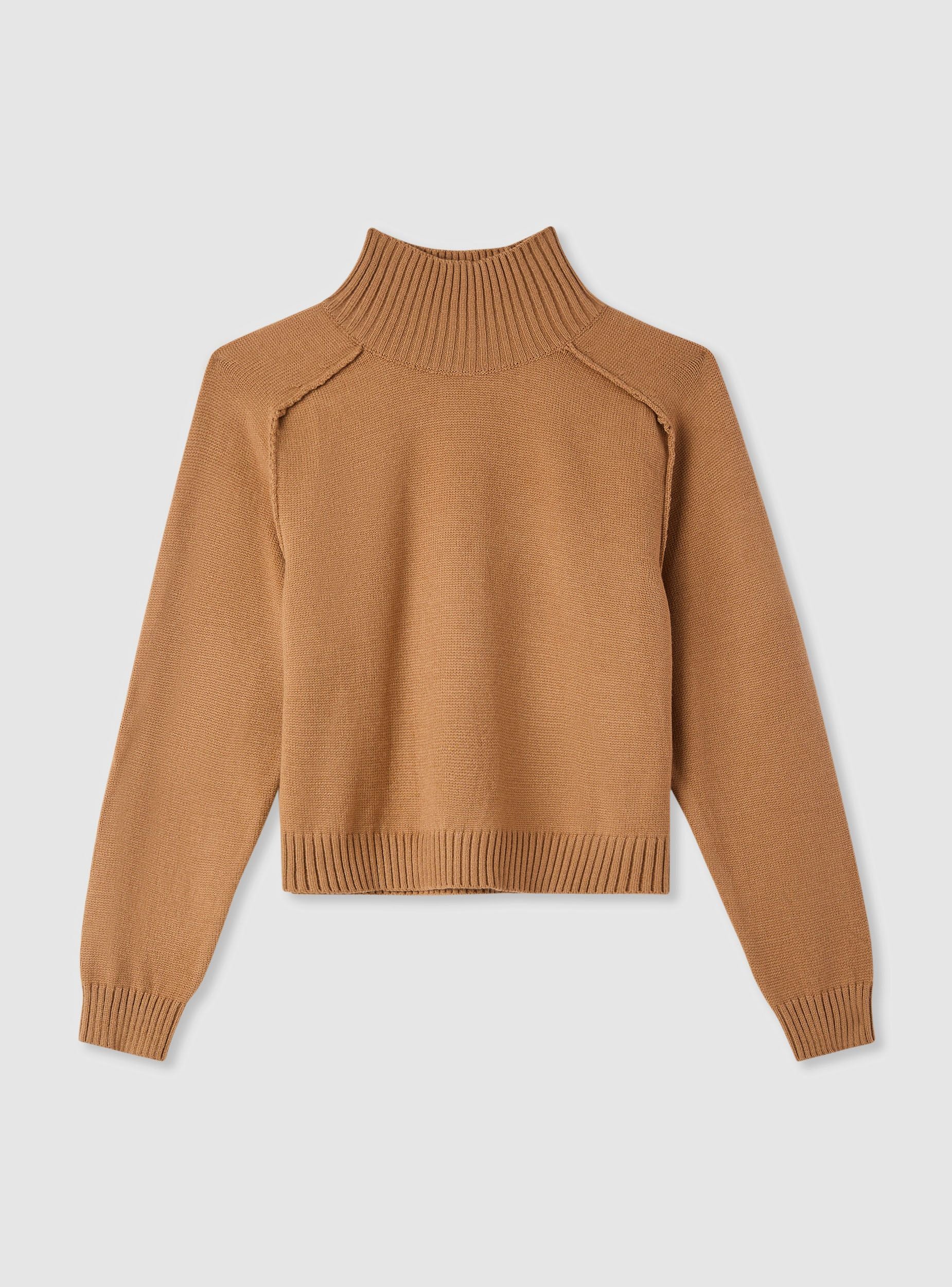 Maglia crop a tinta unita con collo alto - Image 5