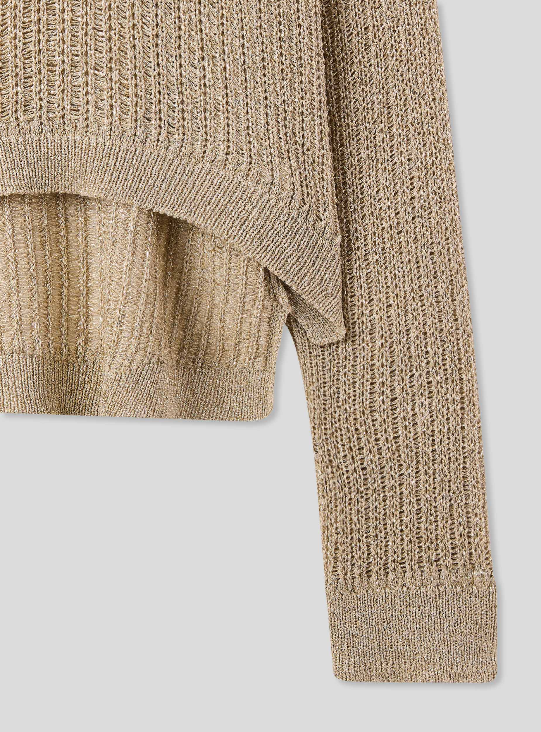Maglia crop con effetto luccicante